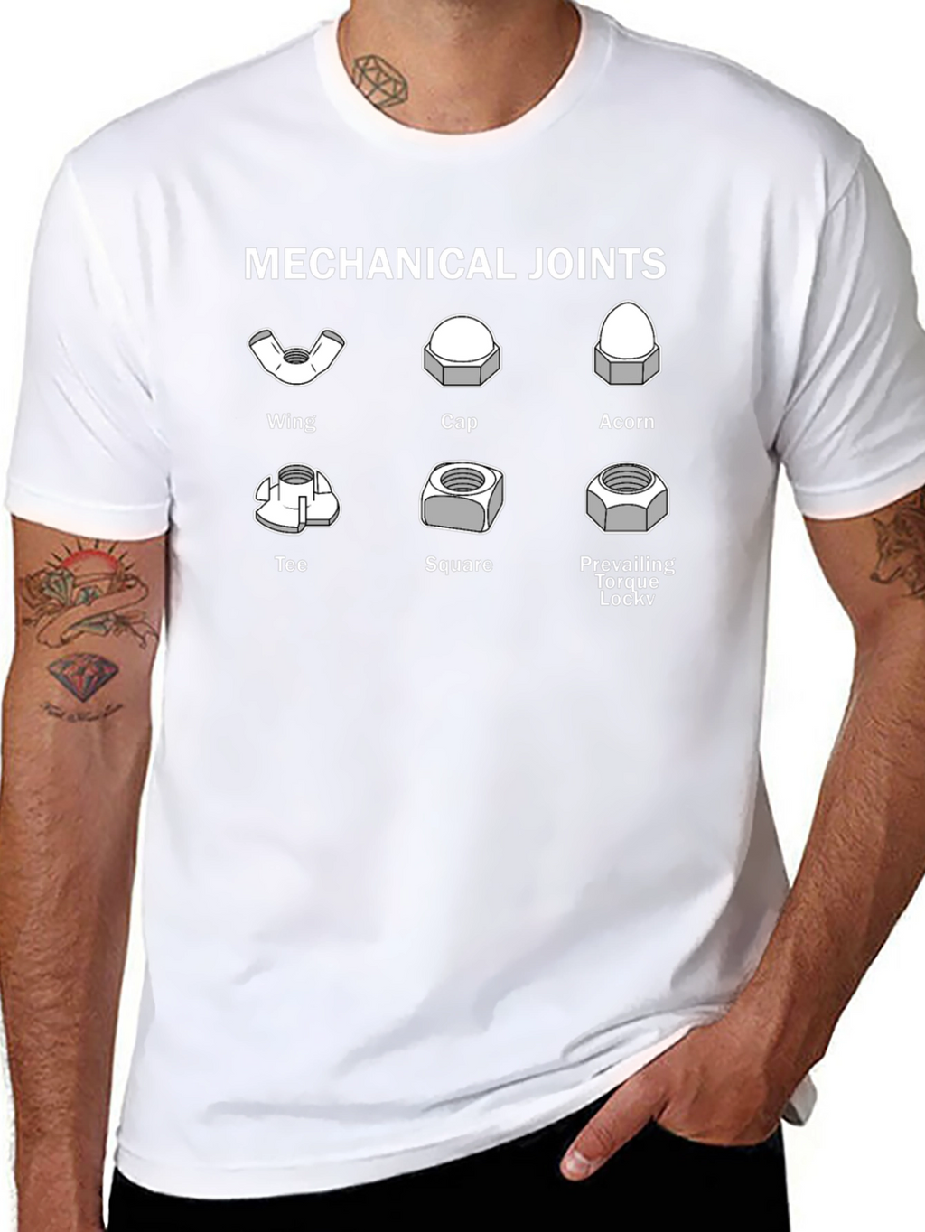Mechanical Joints Graphic Tee - Engineer Humor T-Shirt