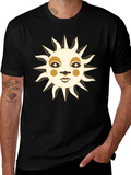 Celestial Sun Face Graphic T-Shirt