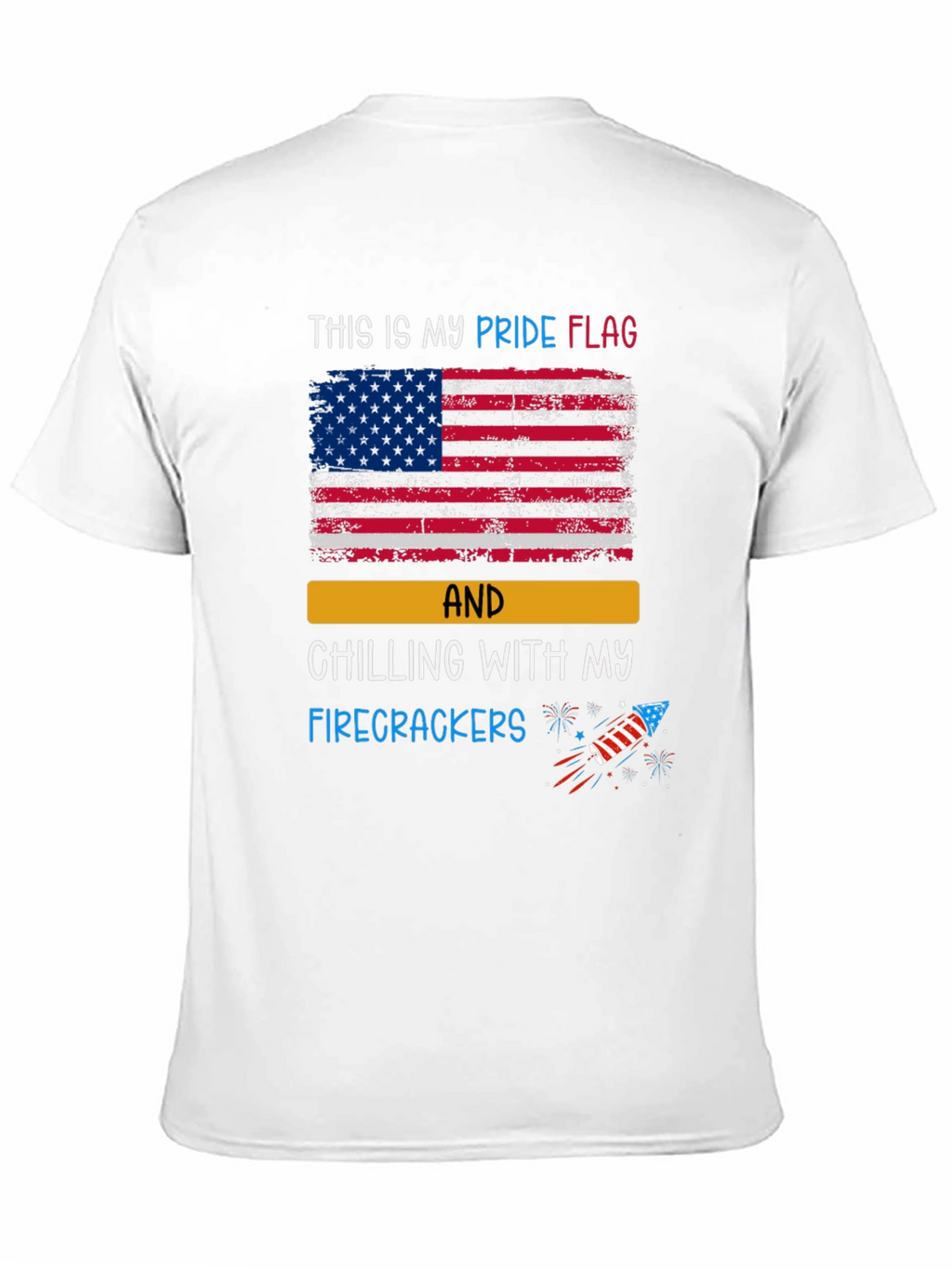 Patriotic Pride Flag Firecracker Graphic T-Shirt