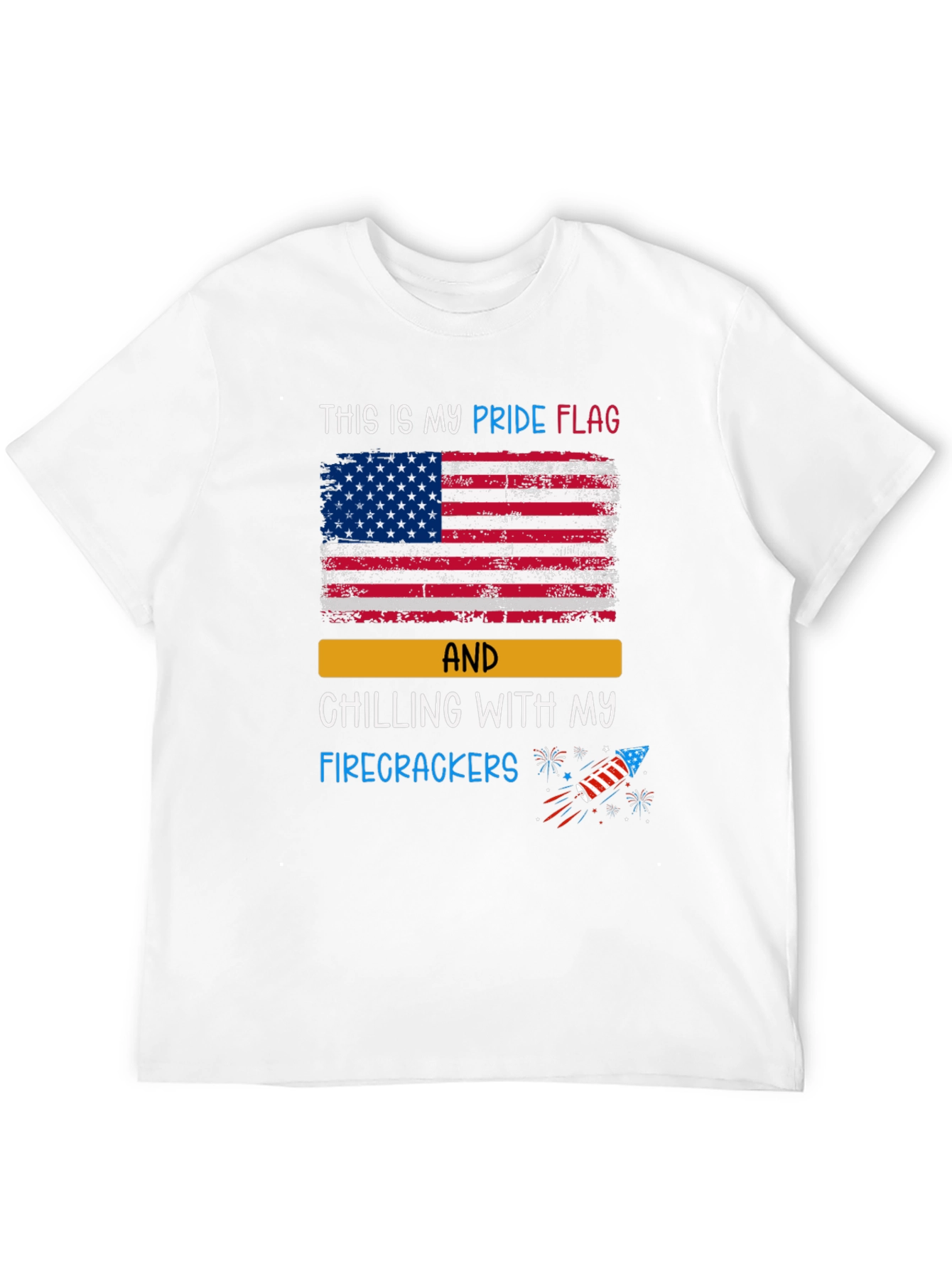 Patriotic Pride Flag Firecracker Graphic T-Shirt