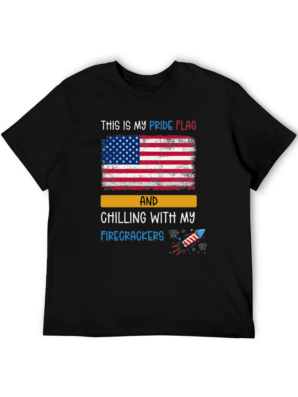 Patriotic Pride Flag Firecracker Graphic T-Shirt