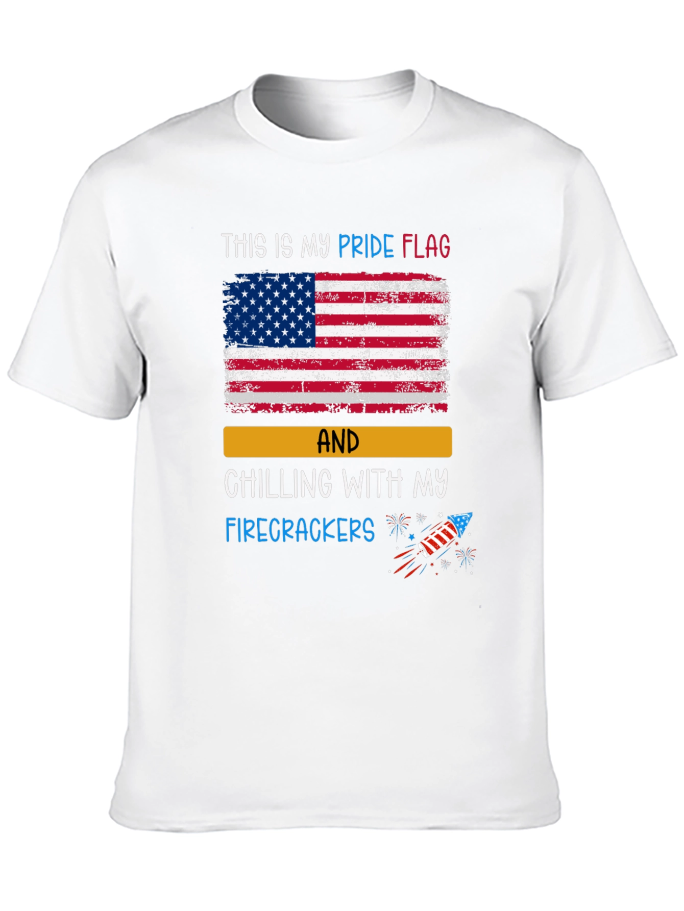 Patriotic Pride Flag Firecracker Graphic T-Shirt