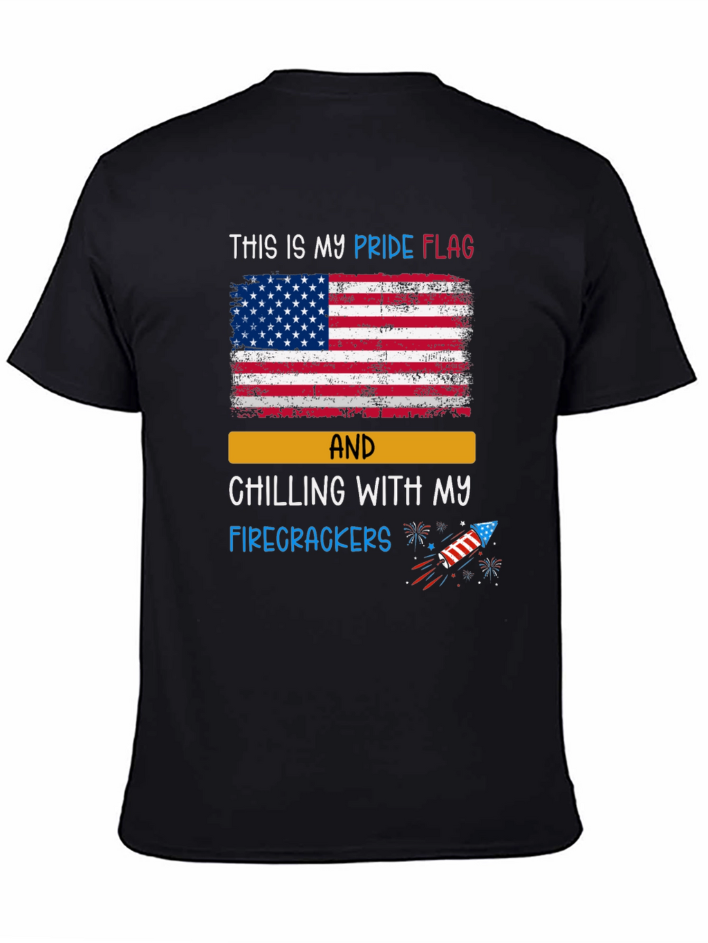Patriotic Pride Flag Firecracker Graphic T-Shirt