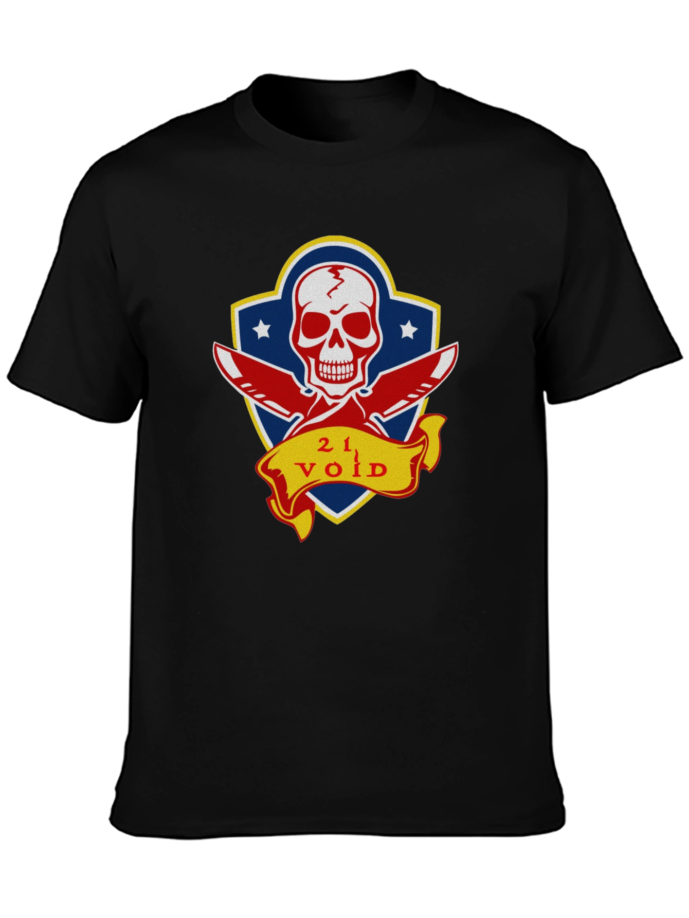 21 Void Skull and Knives Graphic T-Shirt