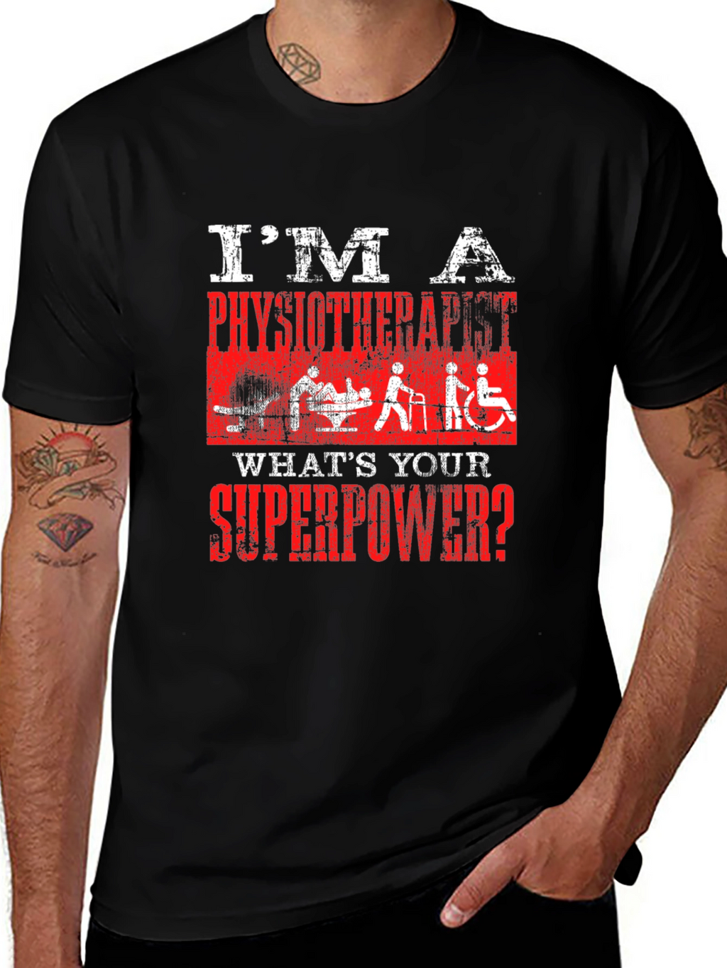 Physiotherapist Superpower T-Shirt - Black