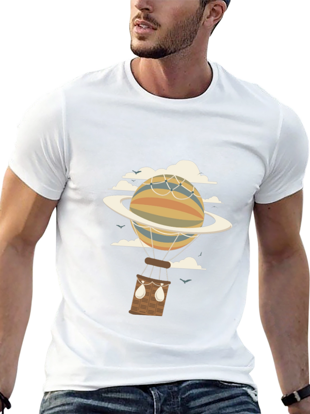 Planet Hot Air Balloon Graphic Tee
