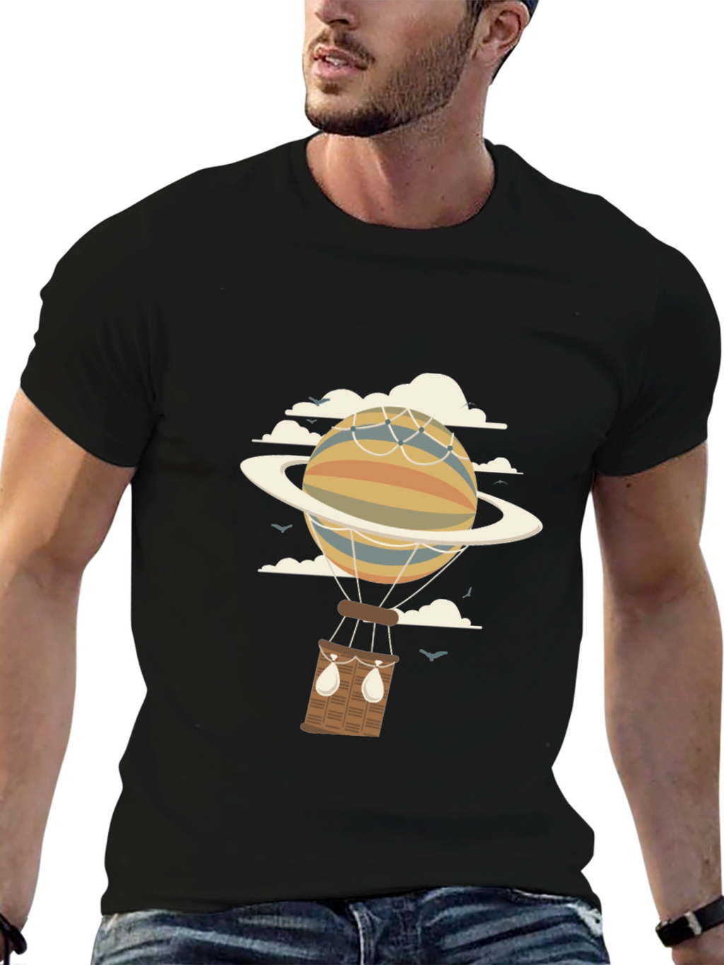 Planet Hot Air Balloon Graphic Tee