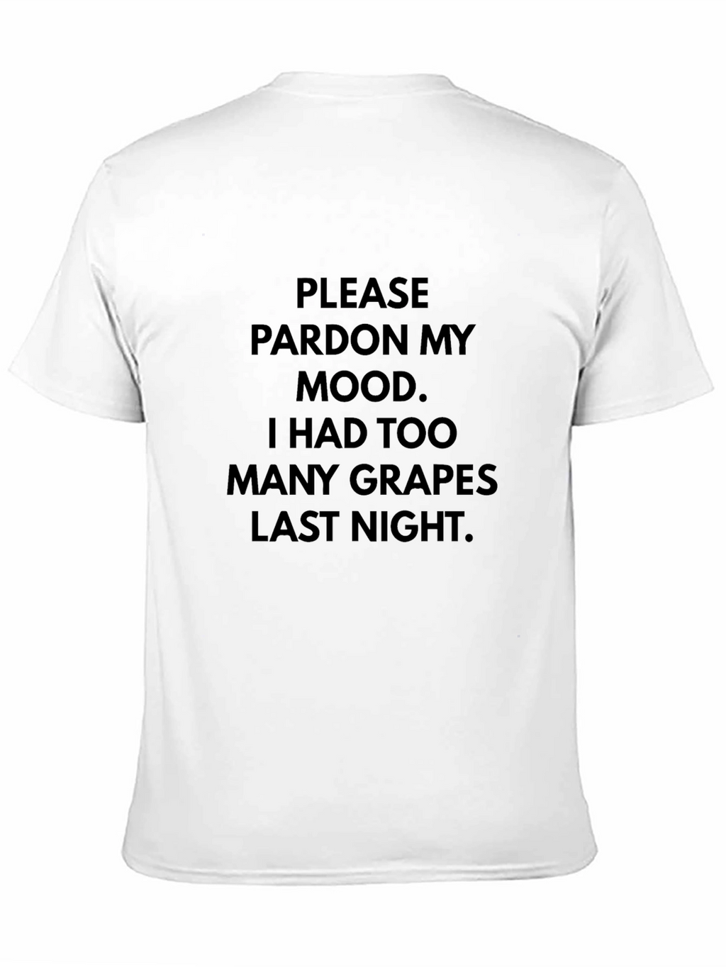 Funny Too Many Grapes Black Graphic Tee