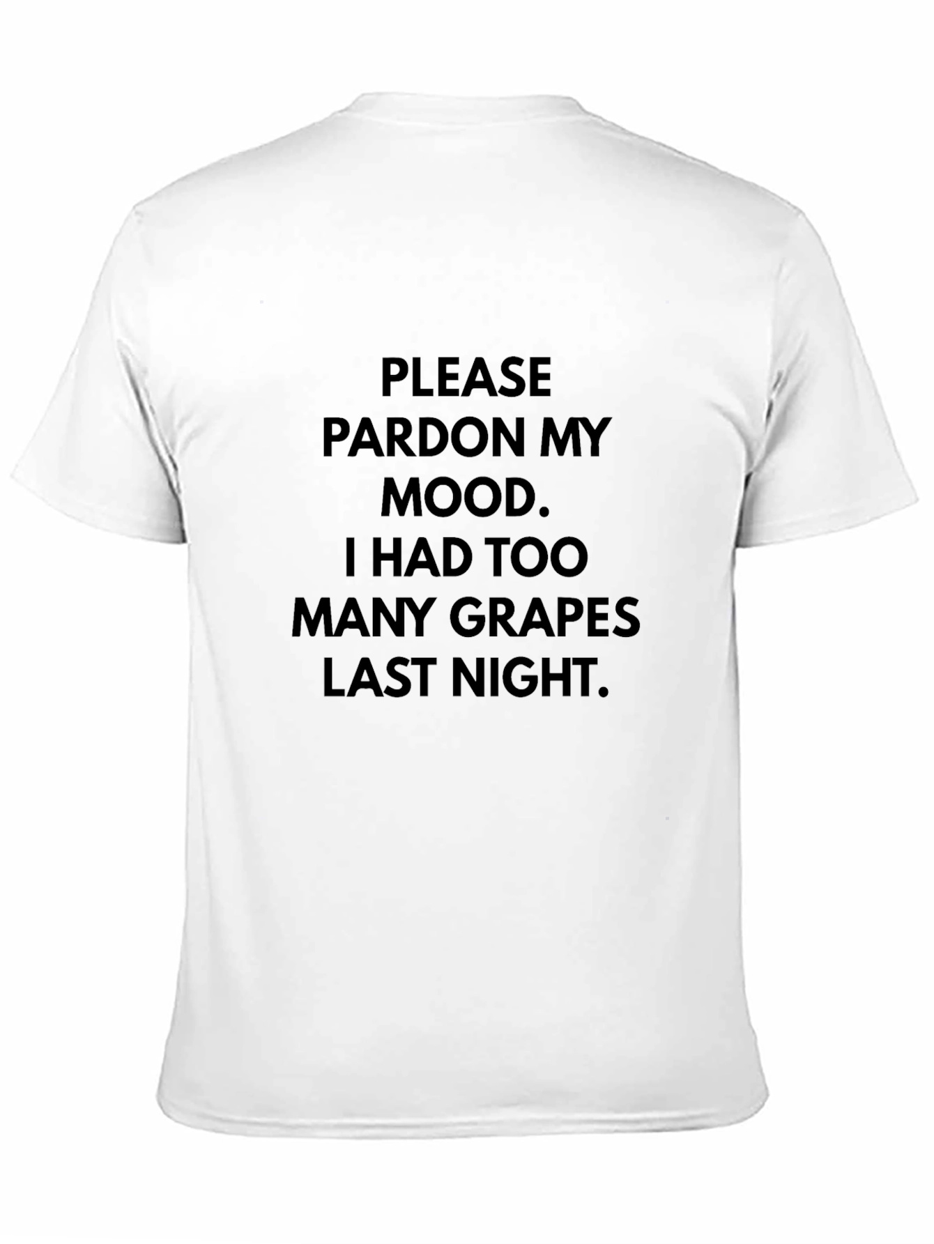 Funny Too Many Grapes Black Graphic Tee