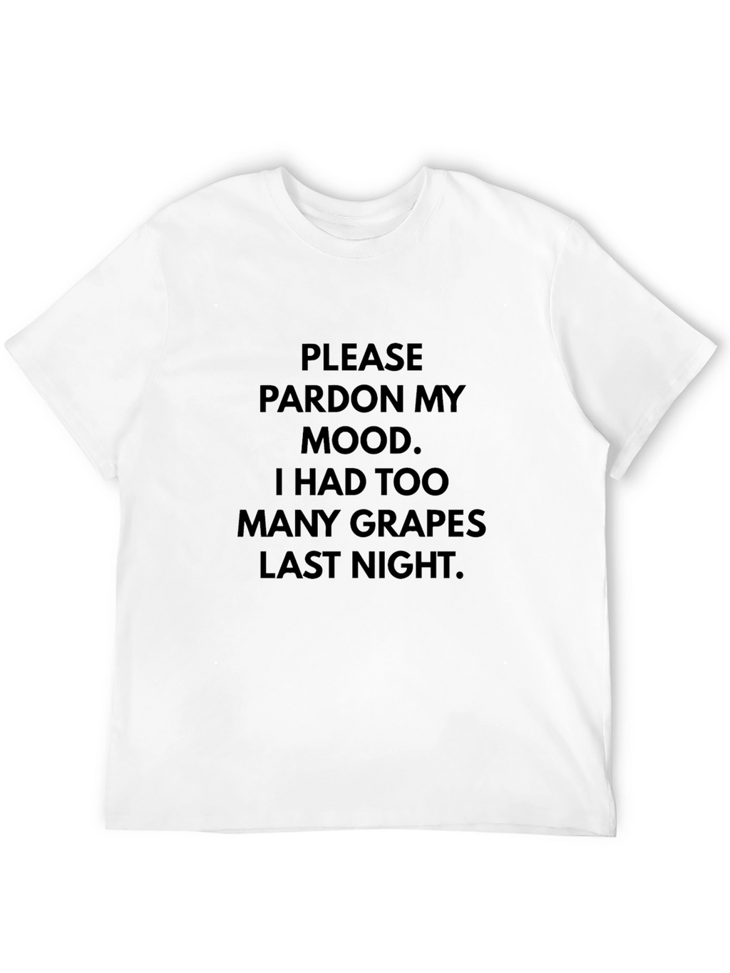 Funny Too Many Grapes Black Graphic Tee