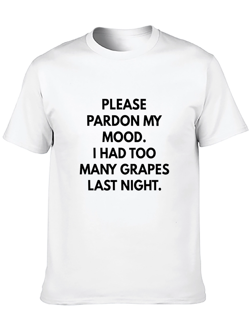 Funny Too Many Grapes Black Graphic Tee