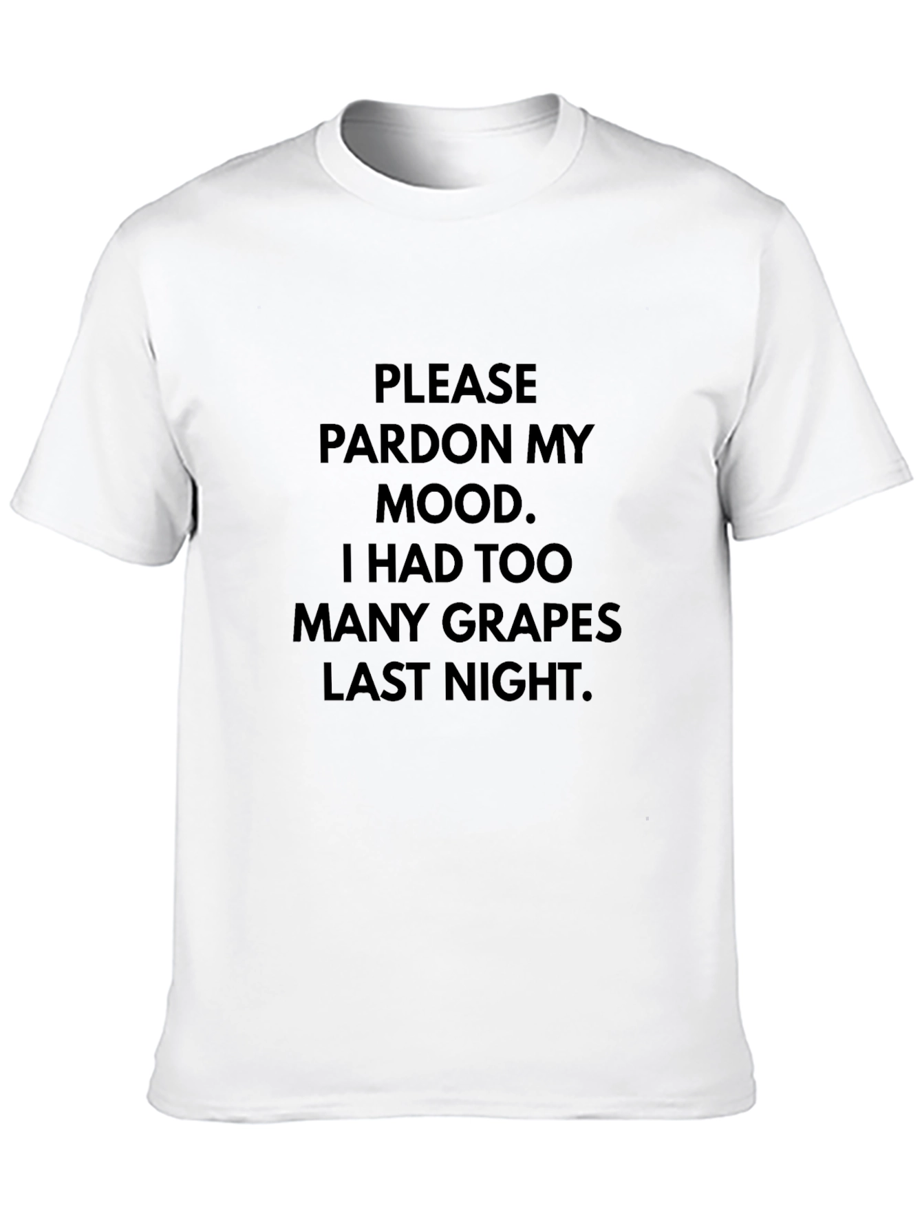 Funny Too Many Grapes Black Graphic Tee