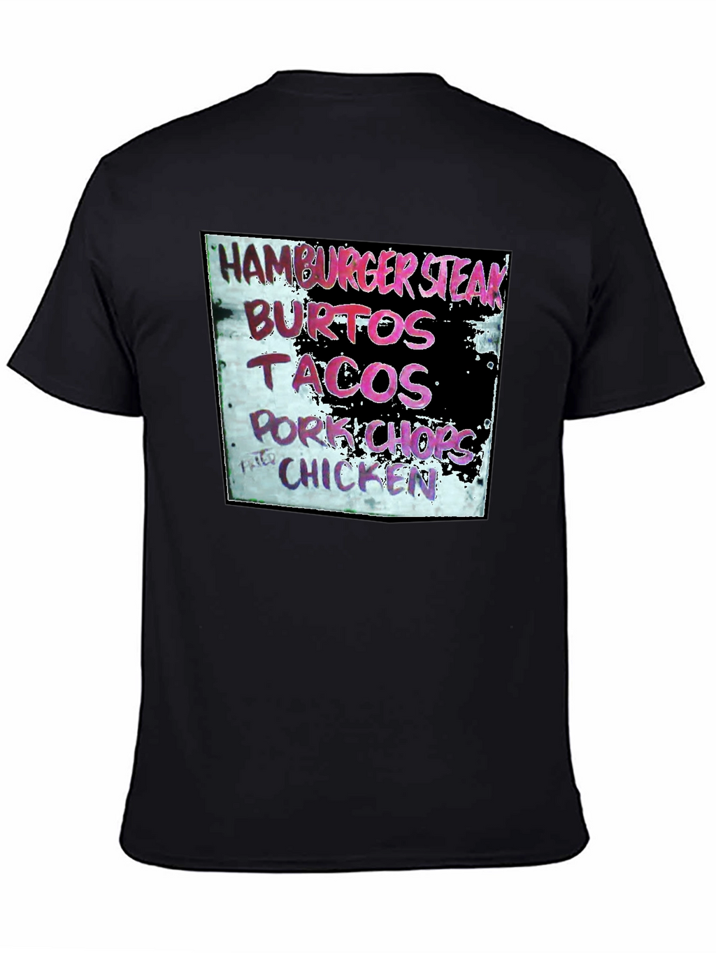Hamburger Steak Burritos Tacos Chicken Black T-Shirt