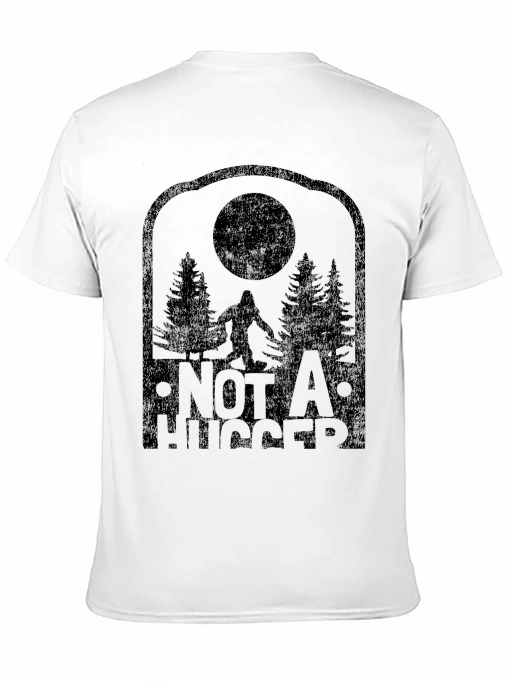 Not a Hugger Sasquatch Black Graphic Tee