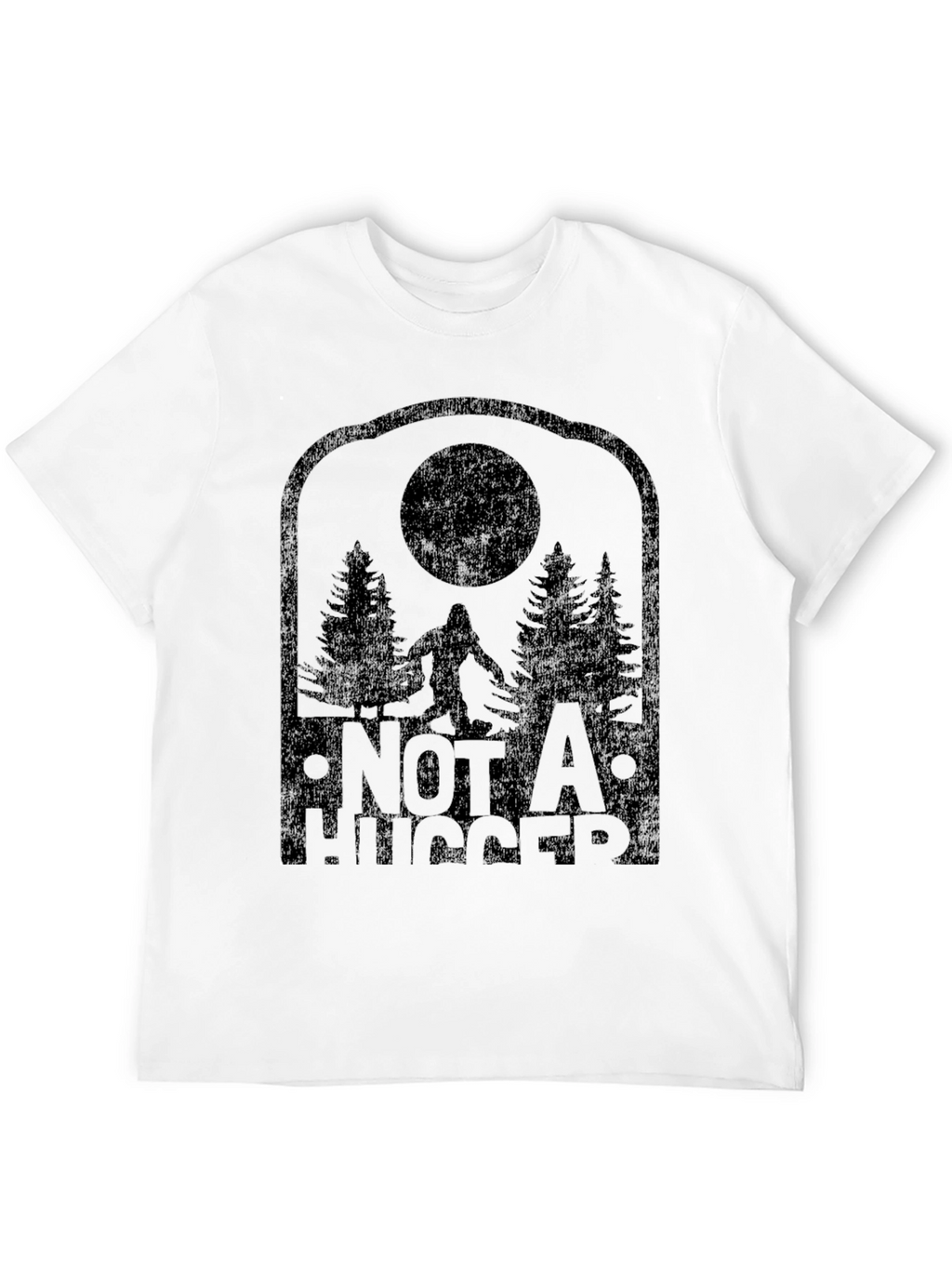 Not a Hugger Sasquatch Black Graphic Tee