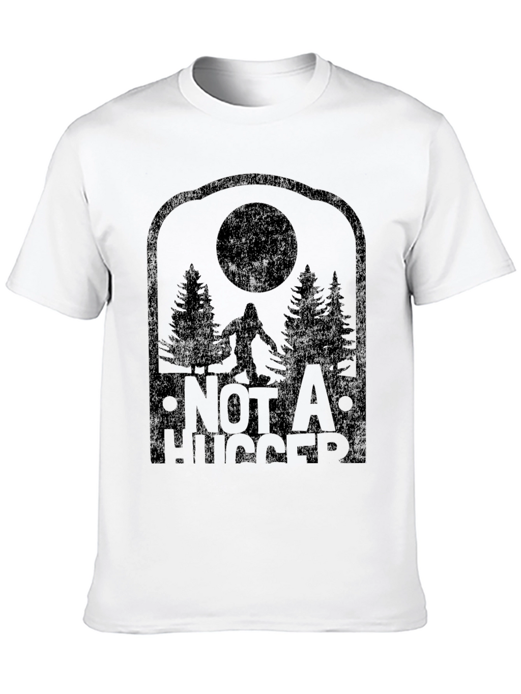 Not a Hugger Sasquatch Black Graphic Tee
