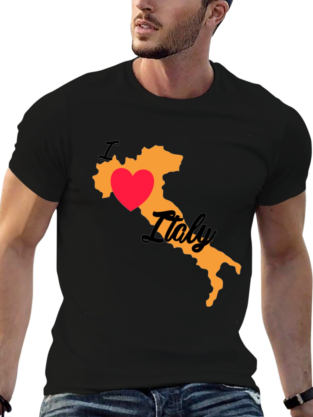 I Love Italy Black T-Shirt