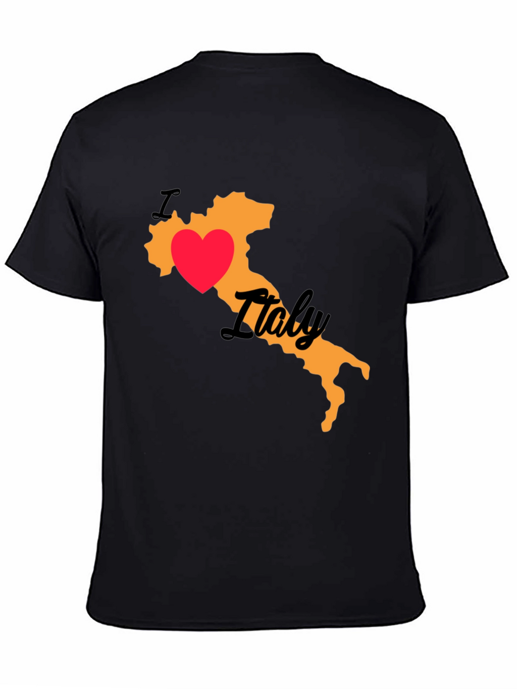 I Love Italy Black T-Shirt