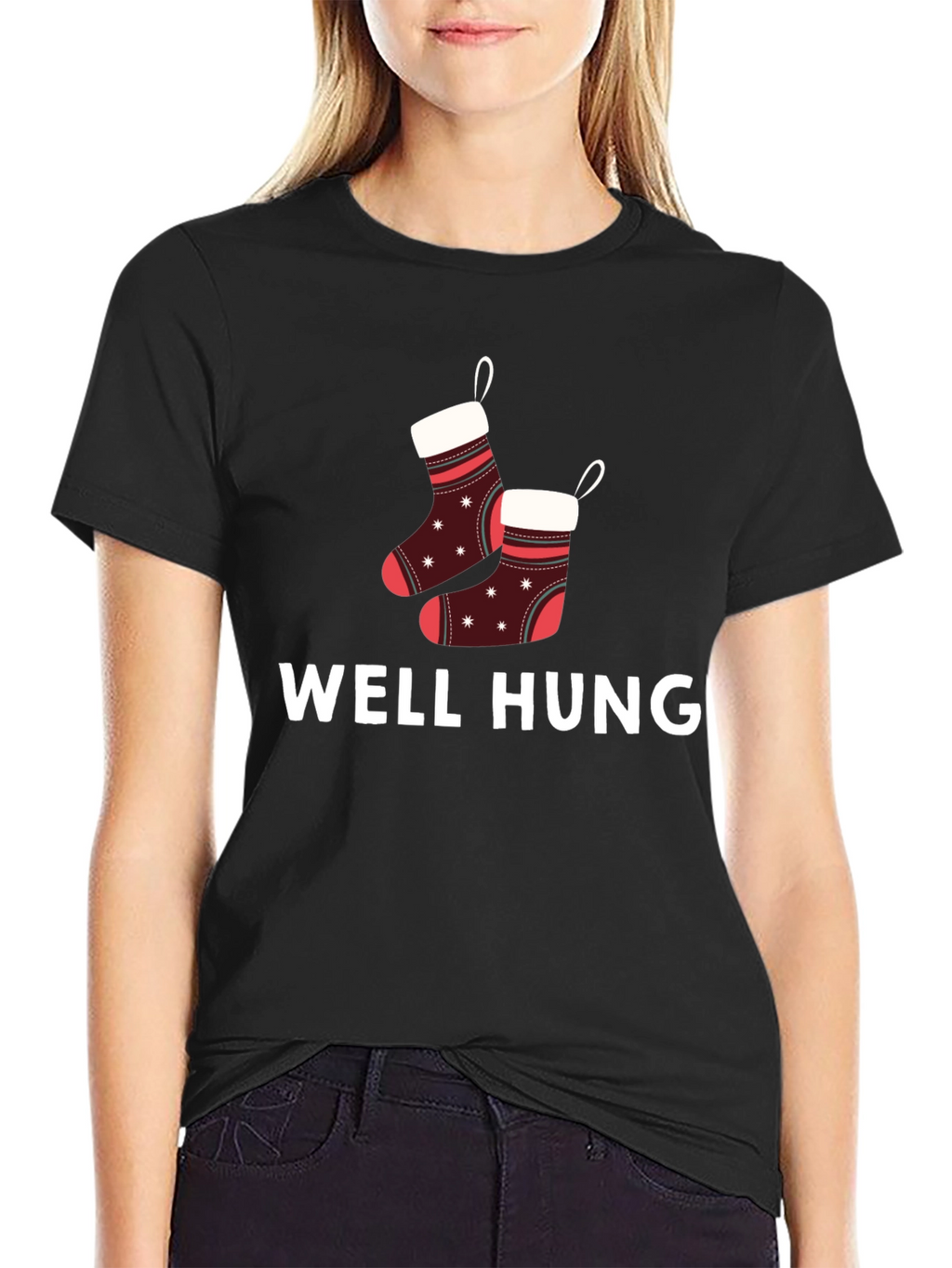 Well Hung Christmas Stockings Graphic Tee