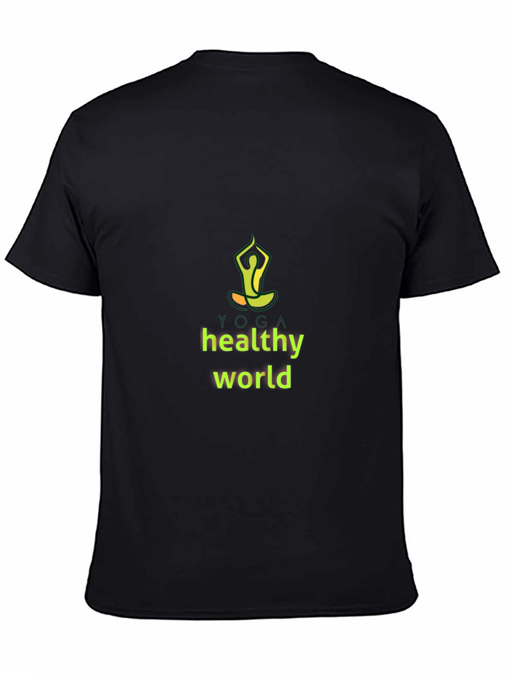 Yoga Healthy World Black T-Shirt