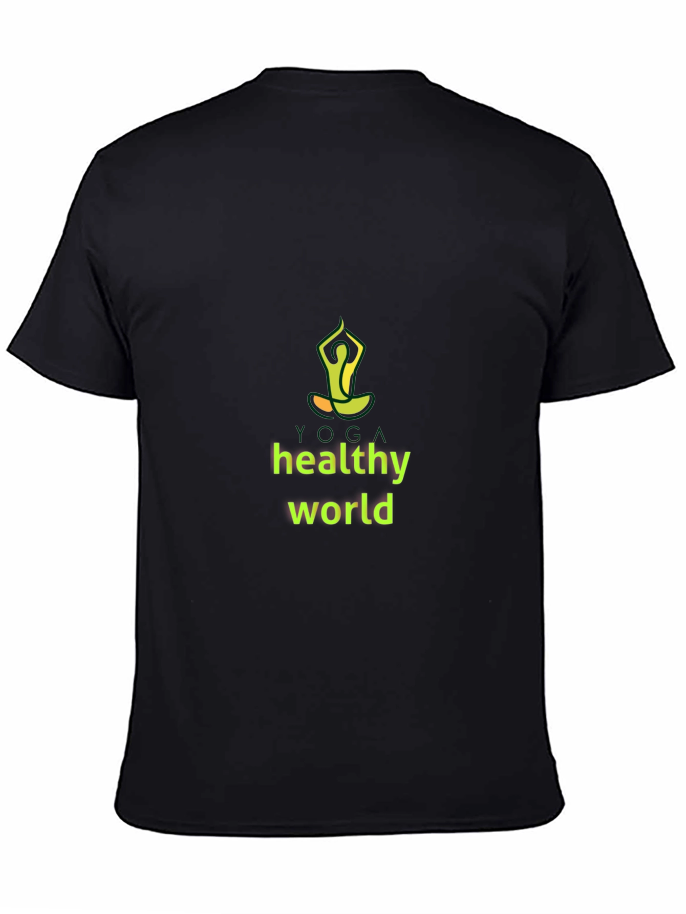 Yoga Healthy World Black T-Shirt