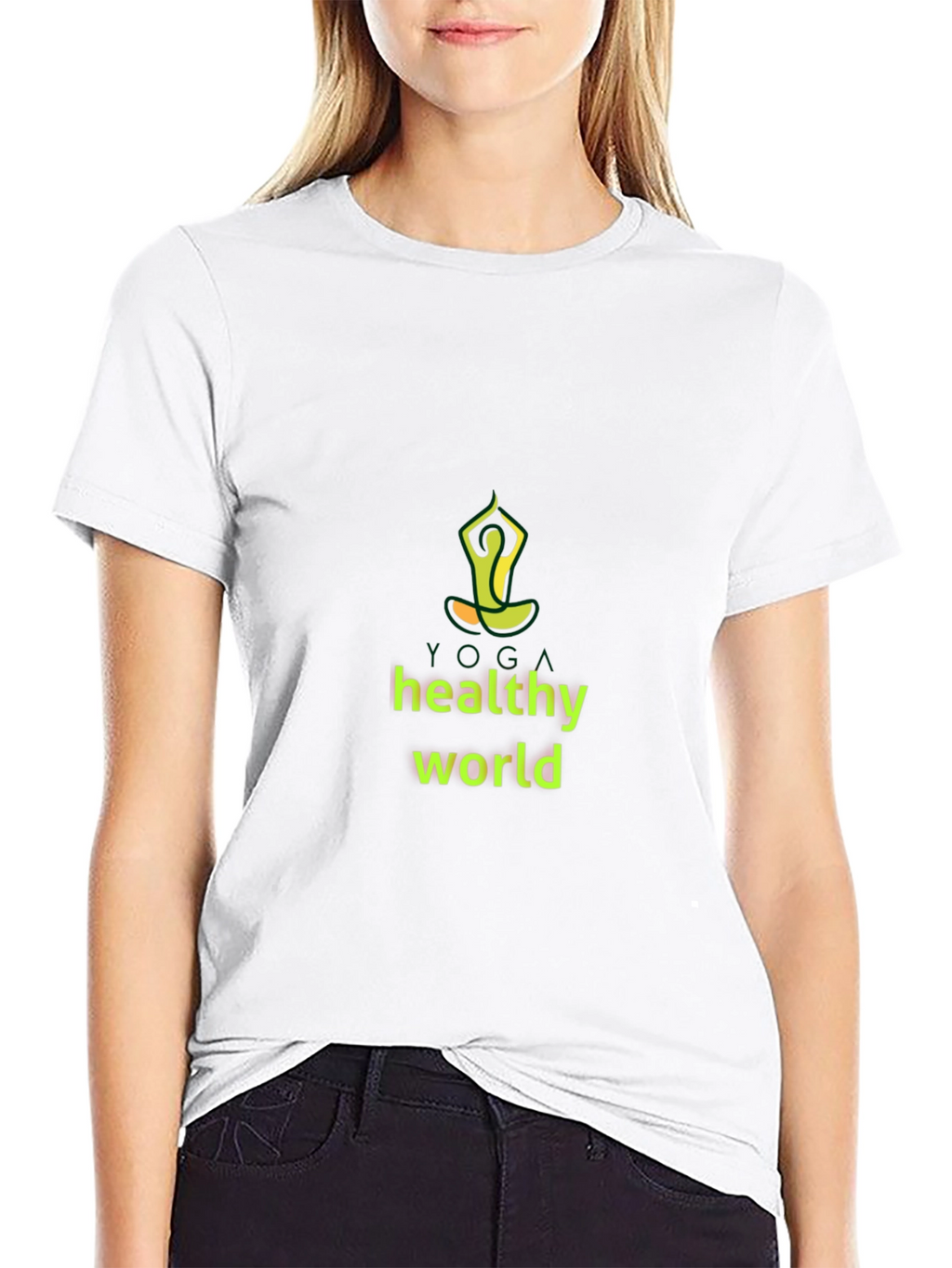 Yoga Healthy World Black T-Shirt