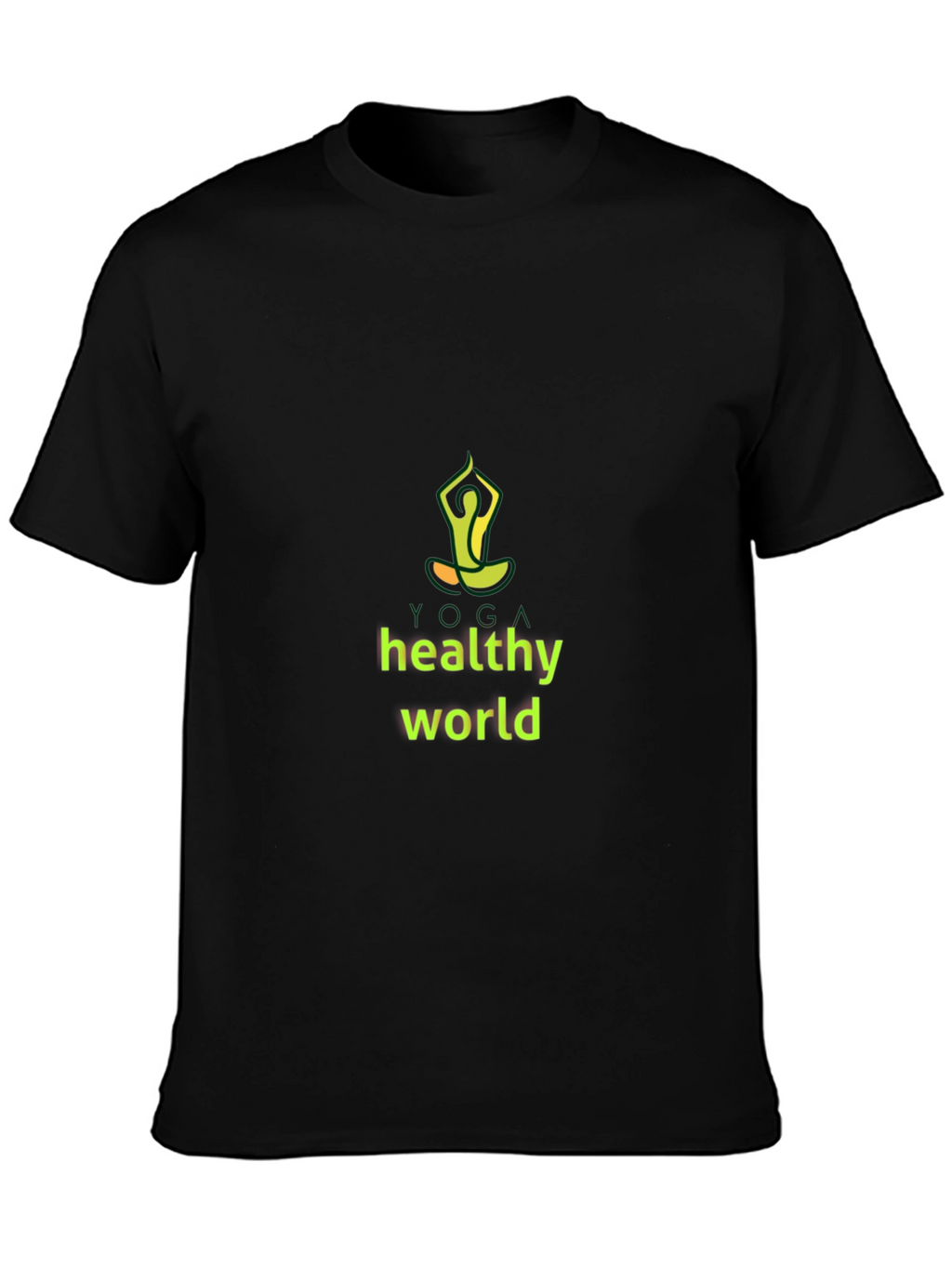 Yoga Healthy World Black T-Shirt
