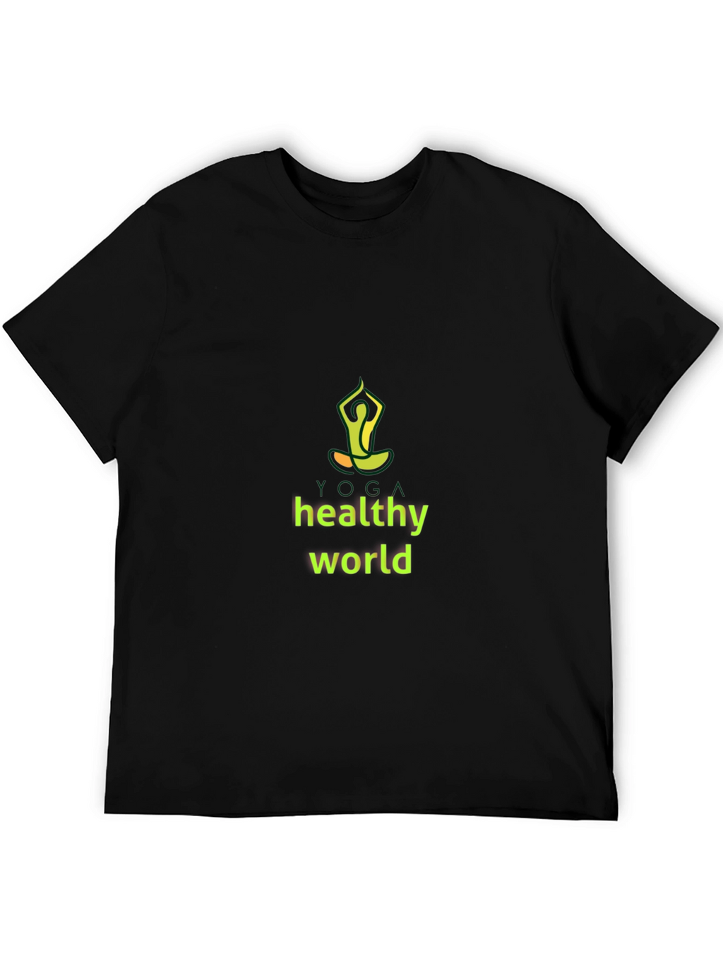 Yoga Healthy World Black T-Shirt