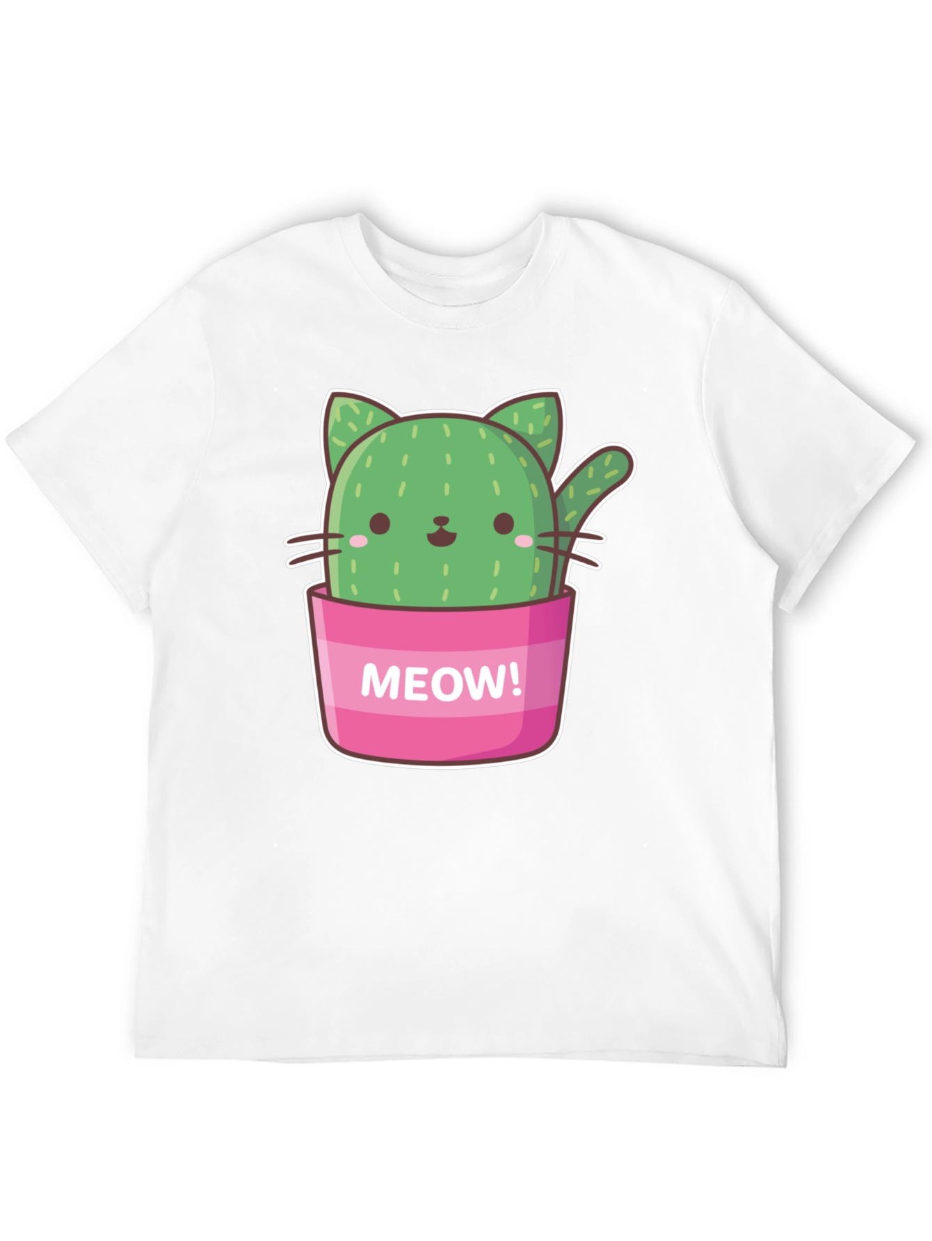 Cactus Cat Graphic T-Shirt - Meow! Design
