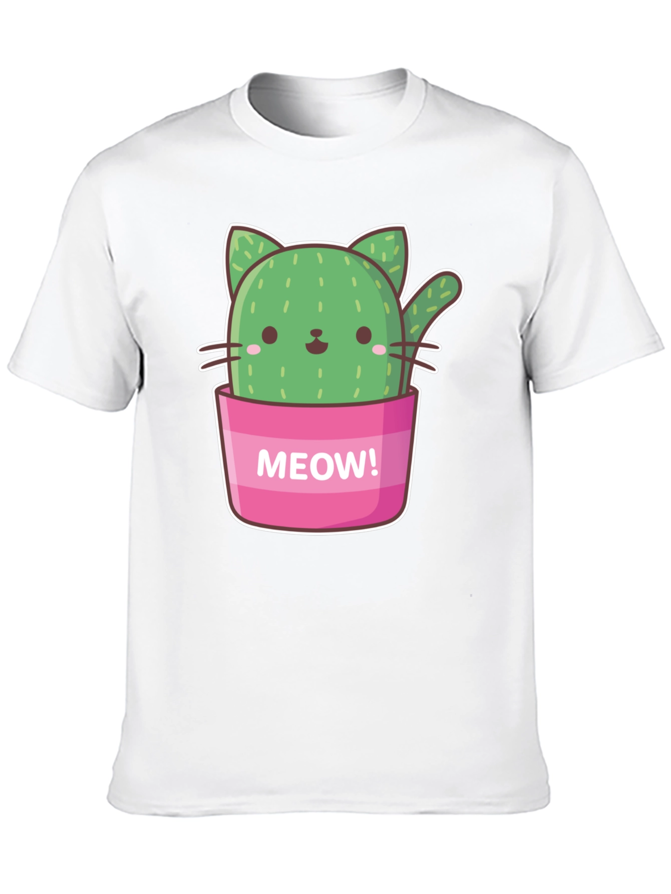 Cactus Cat Graphic T-Shirt - Meow! Design