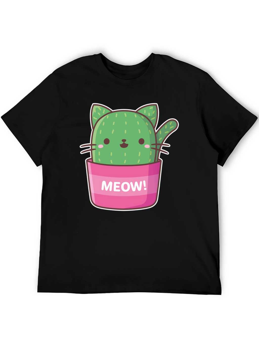 Cactus Cat Graphic T-Shirt - Meow! Design