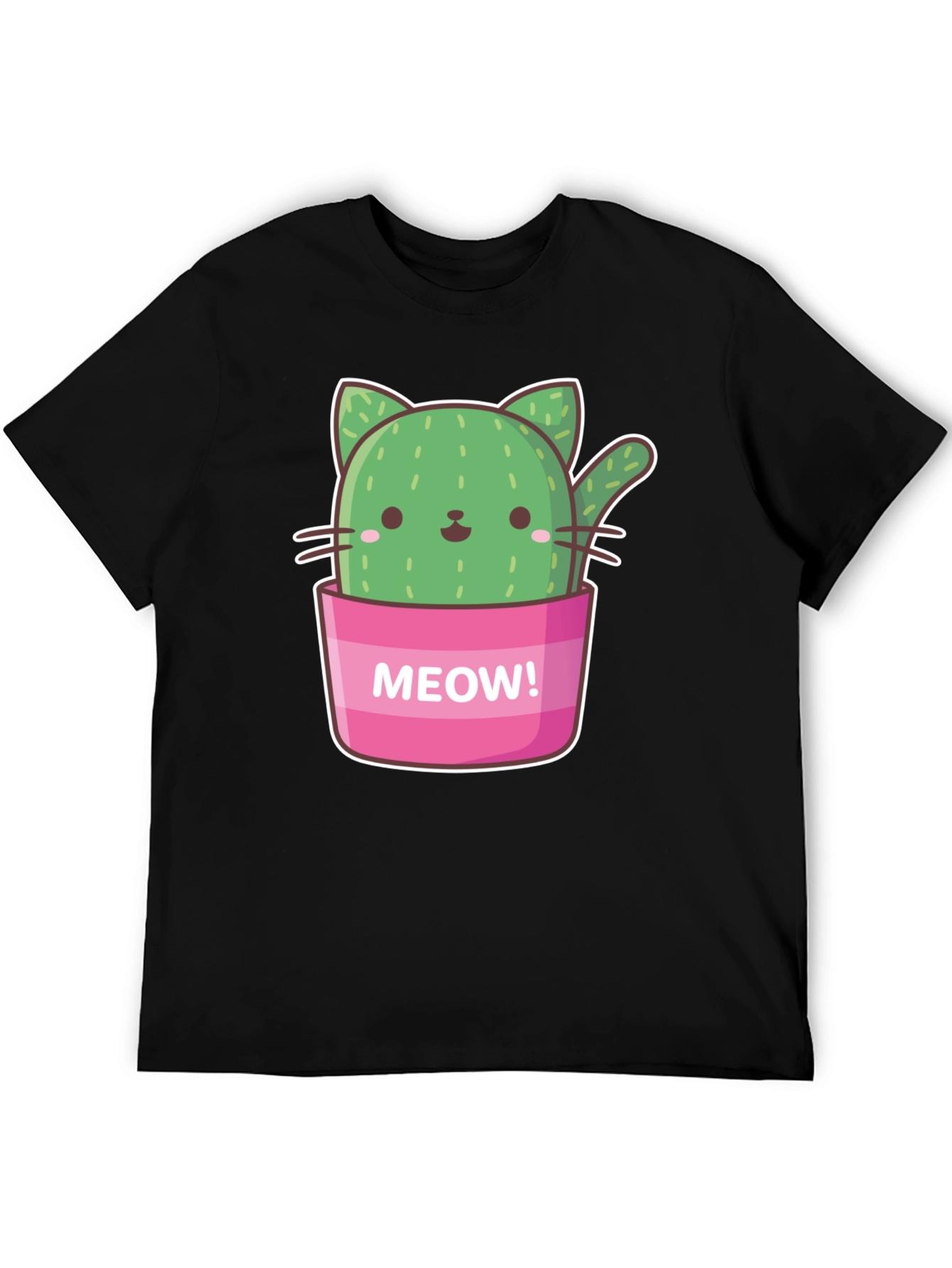 Cactus Cat Graphic T-Shirt - Meow! Design