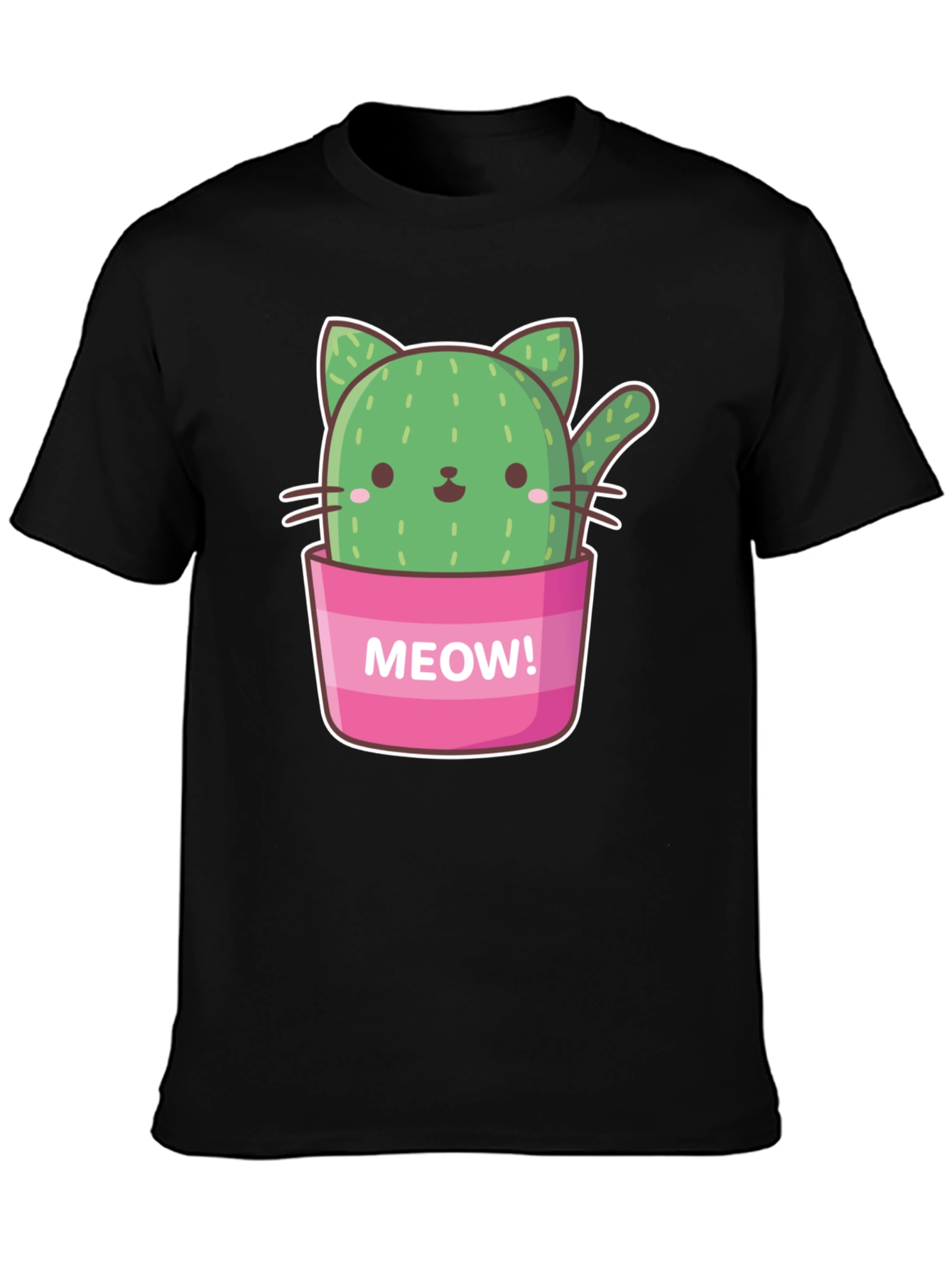 Cactus Cat Graphic T-Shirt - Meow! Design