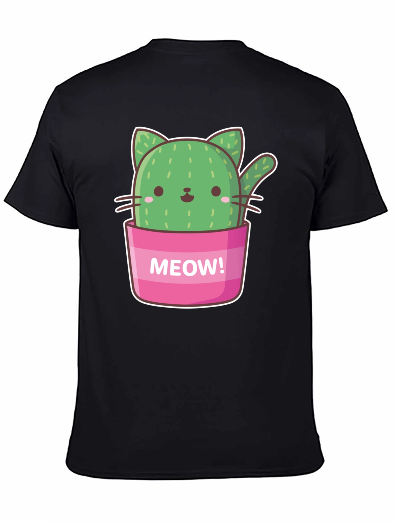 Cactus Cat Graphic T-Shirt - Meow! Design
