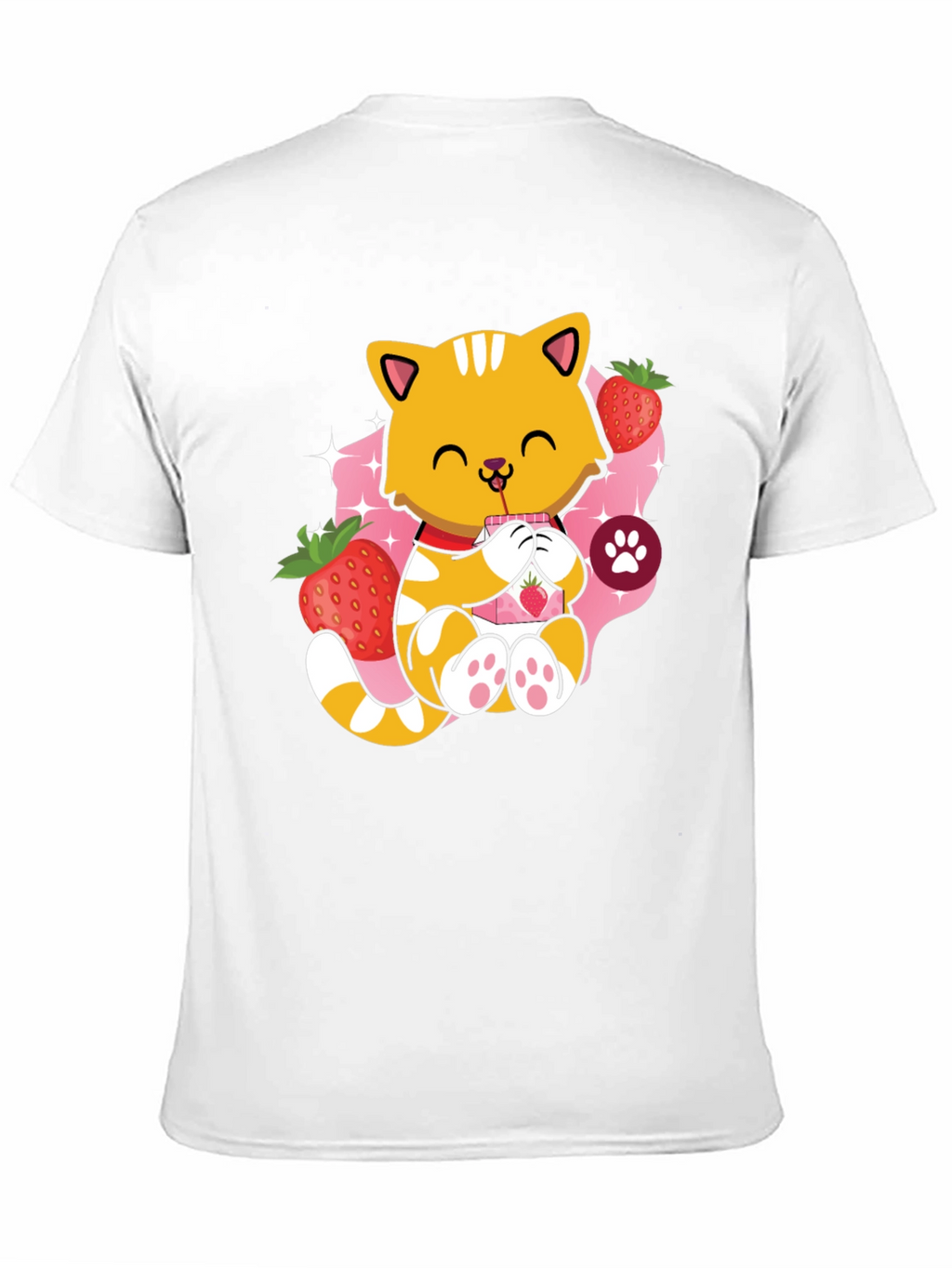 Cute Cat Strawberry Milk T-Shirt