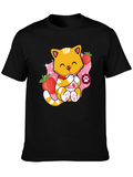 Cute Cat Strawberry Milk T-Shirt