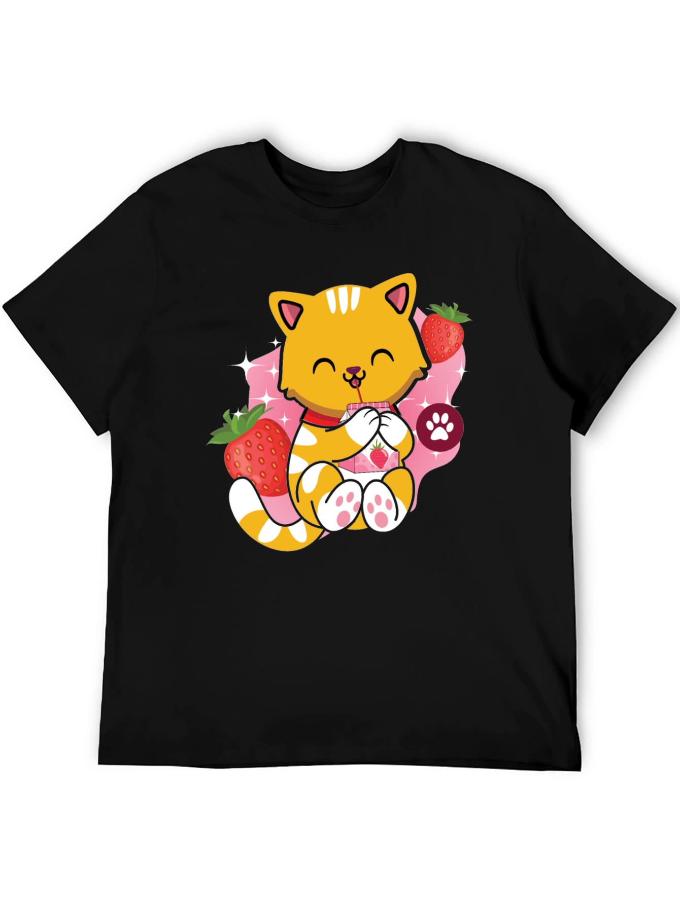 Cute Cat Strawberry Milk T-Shirt