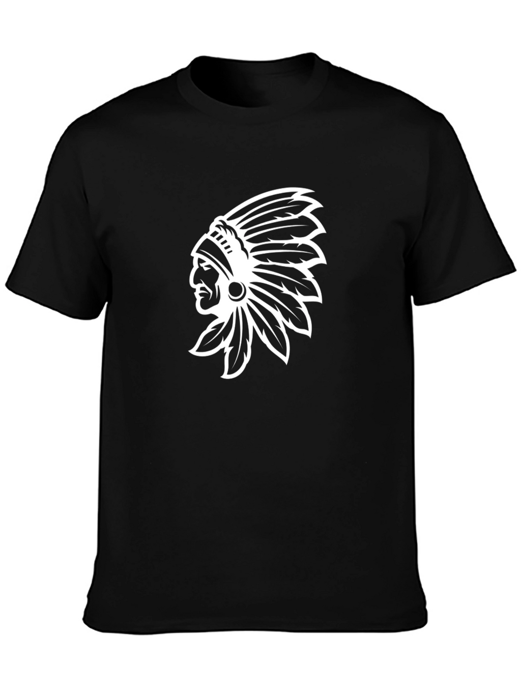 Black T-Shirt with Indian Chief Graphic