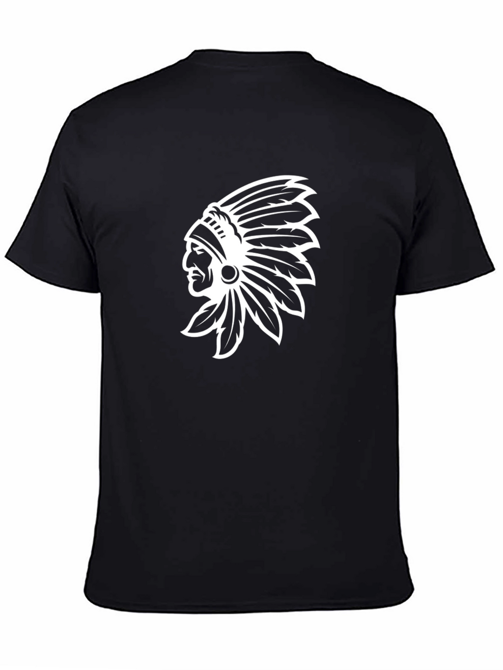 Black T-Shirt with Indian Chief Graphic