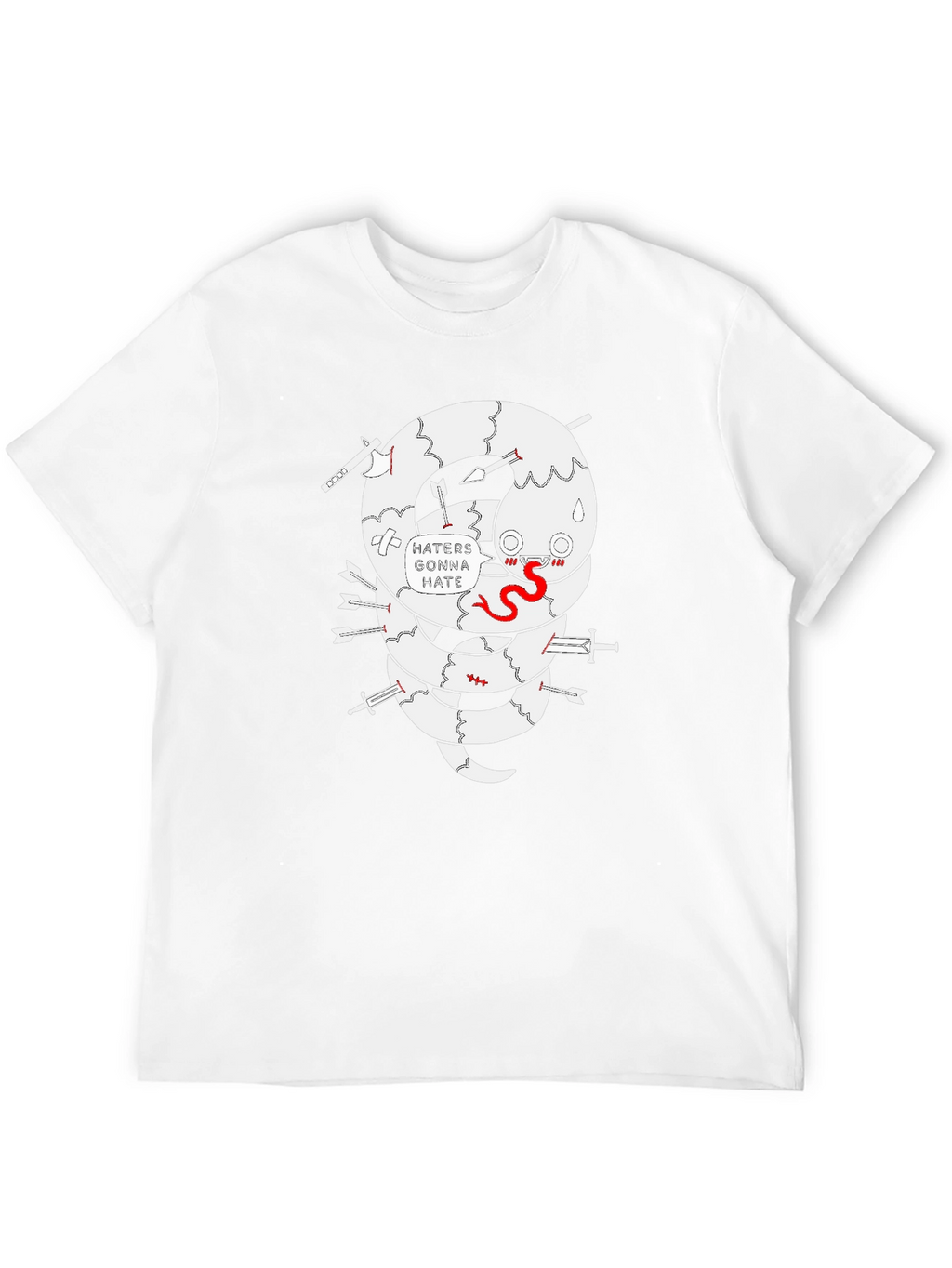 Haters Gonna Hate Snake Graphic Tee - Black Cotton