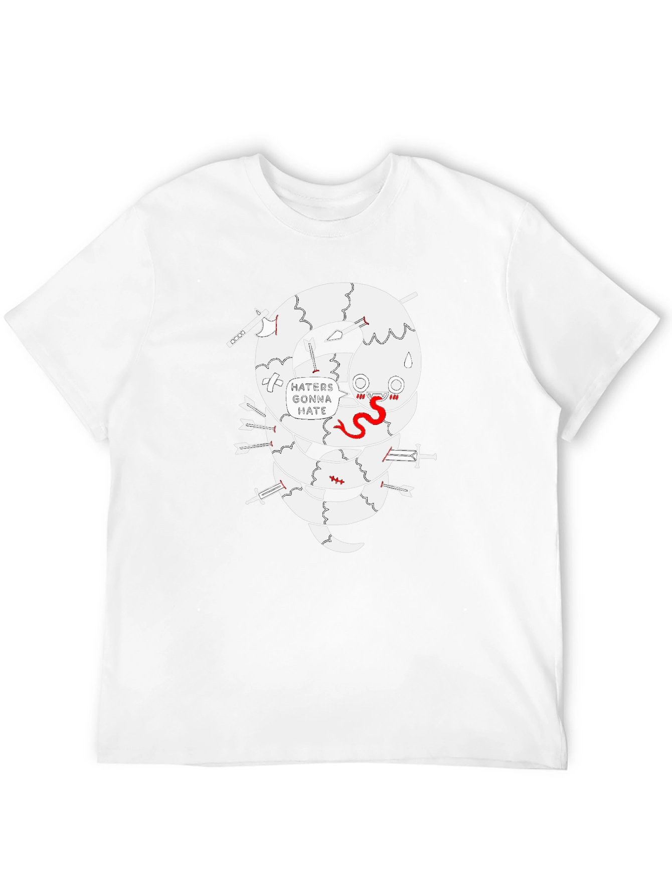 Haters Gonna Hate Snake Graphic Tee - Black Cotton