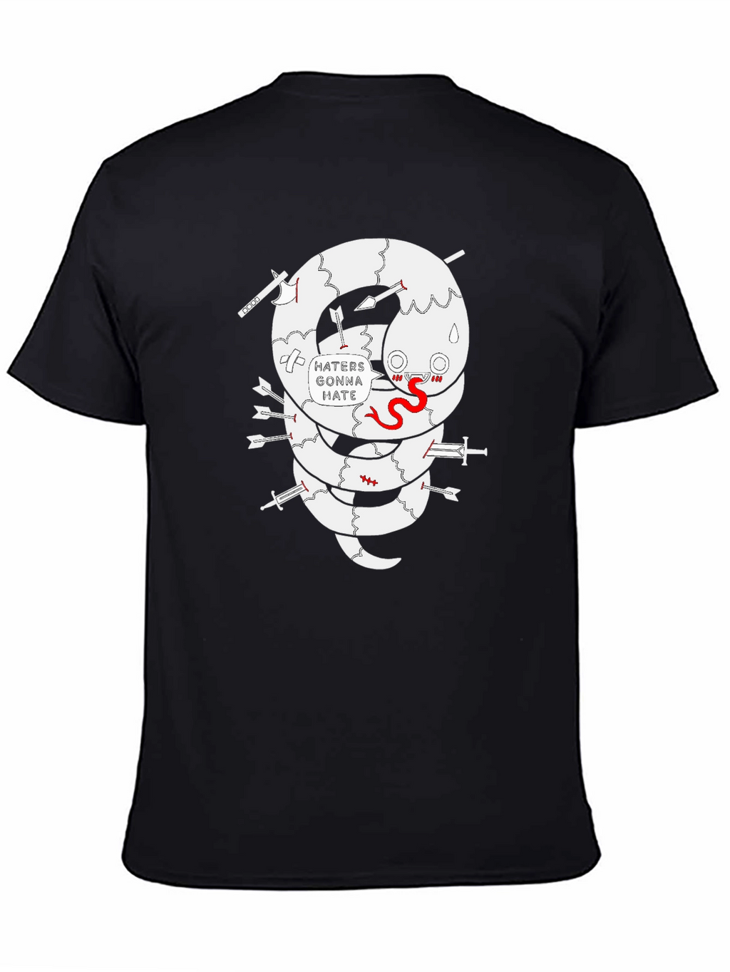 Haters Gonna Hate Snake Graphic Tee - Black Cotton