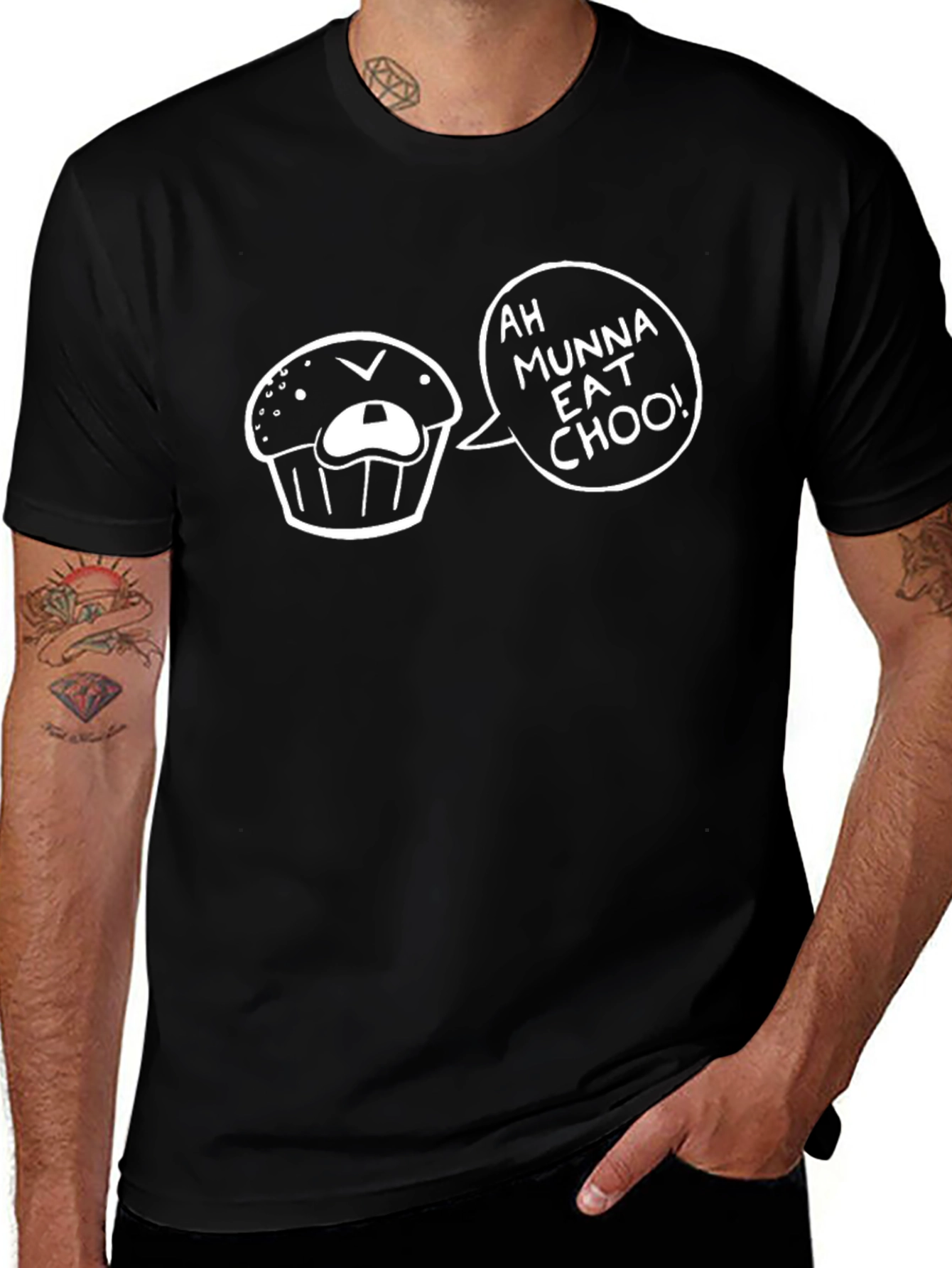 Funny Muffin Graphic Tee - Ah Munna Eat Choo! T-Shirt