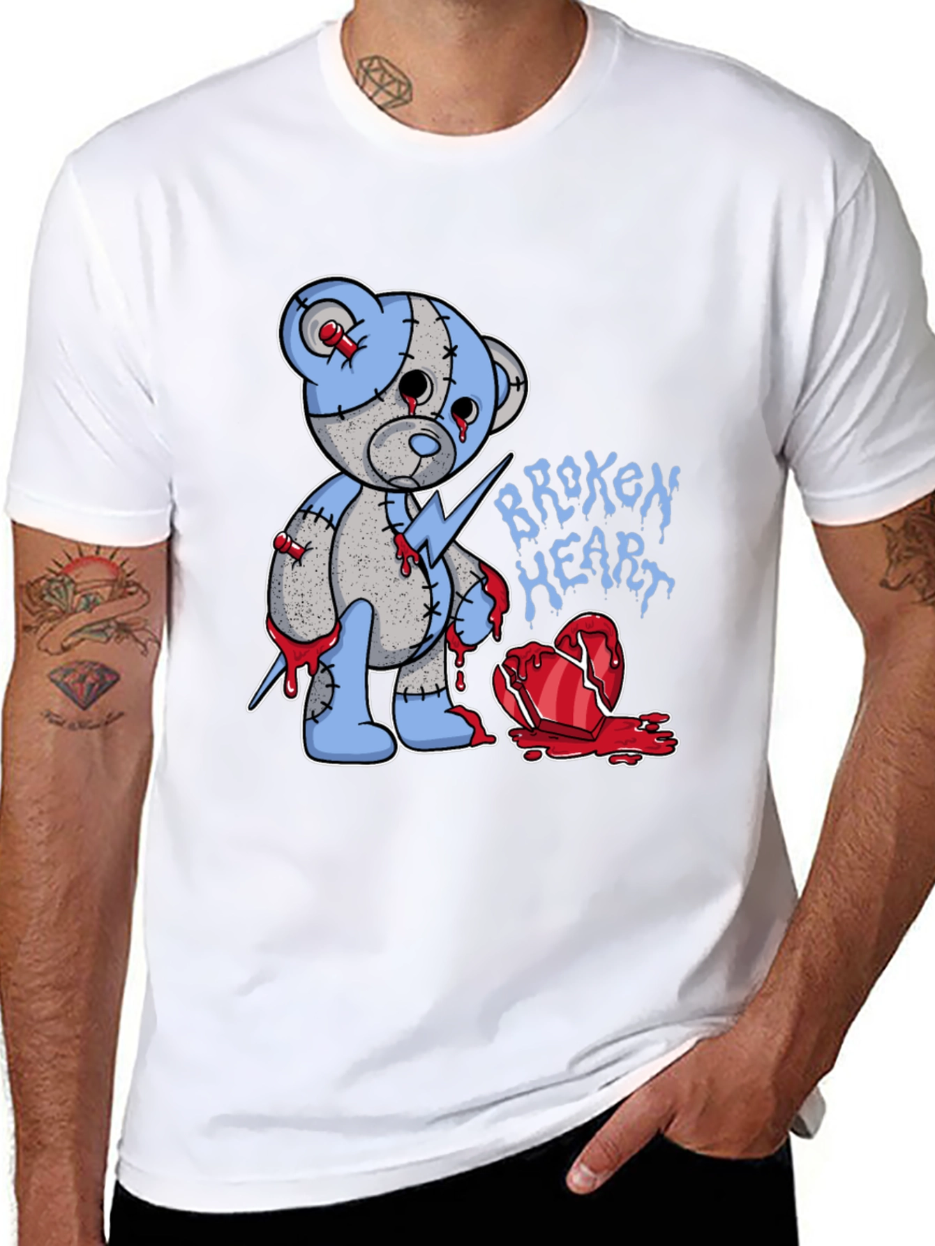 Broken Heart Teddy Bear Graphic Tee