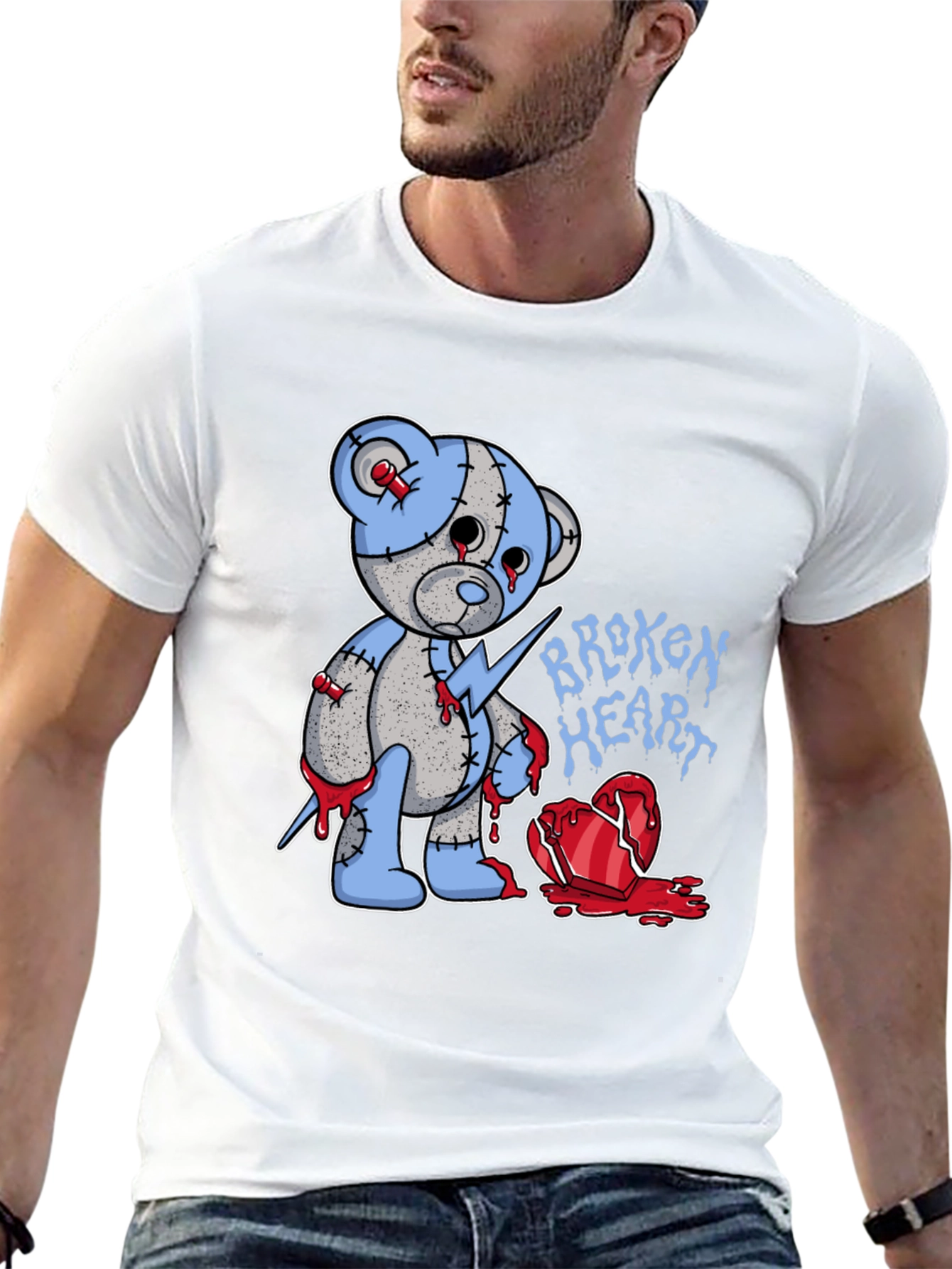 Broken Heart Teddy Bear Graphic Tee