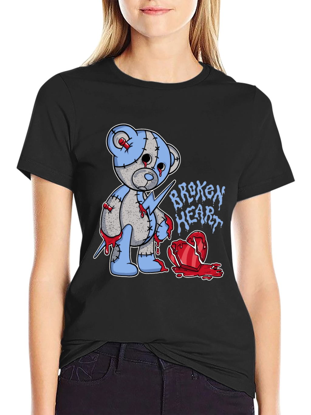Broken Heart Teddy Bear Graphic Tee