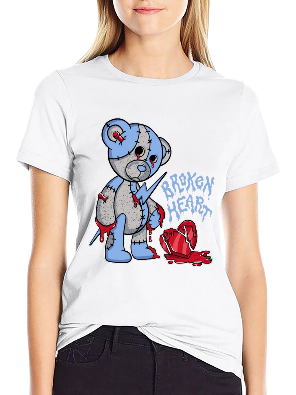 Broken Heart Teddy Bear Graphic Tee