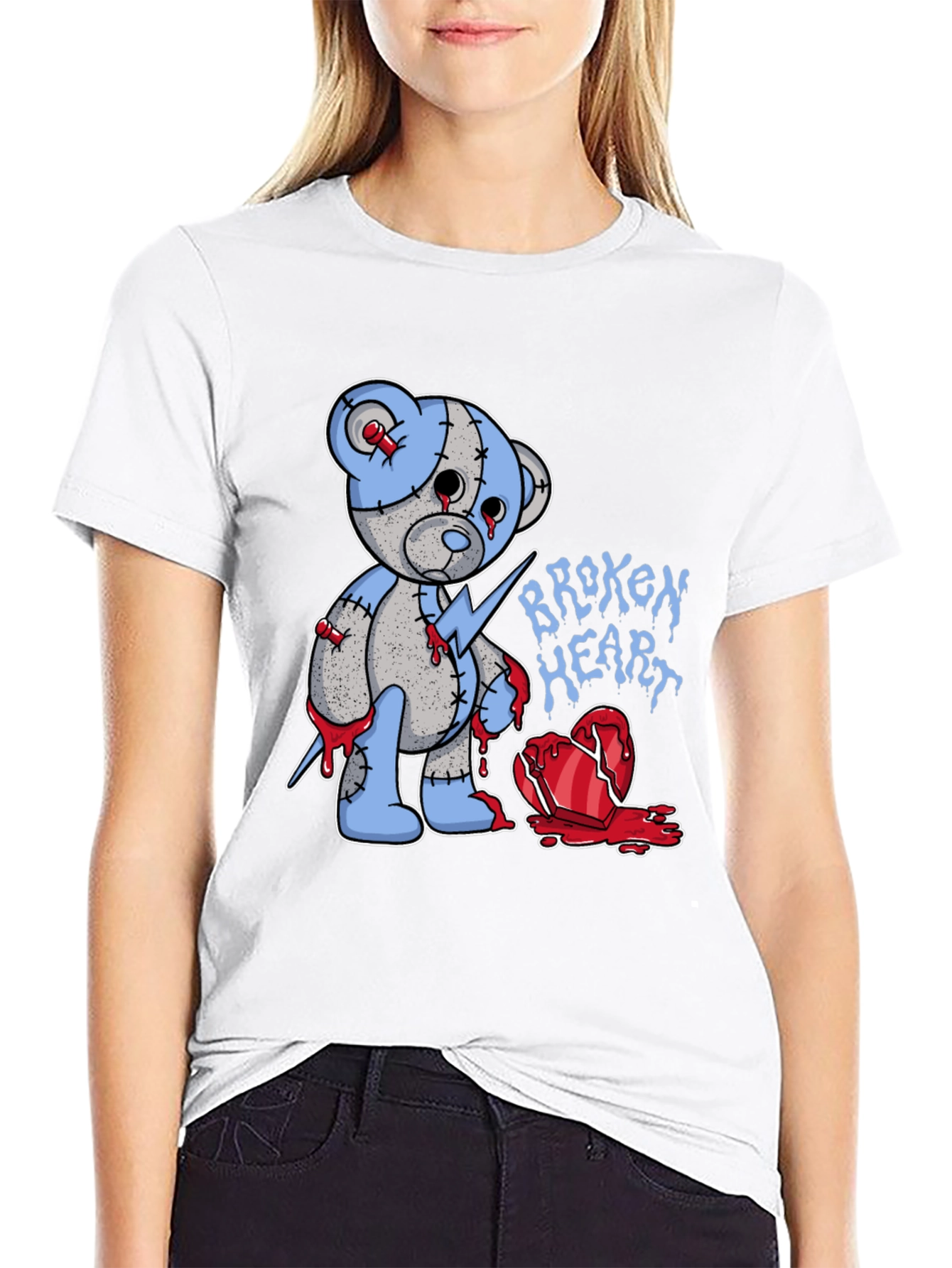 Broken Heart Teddy Bear Graphic Tee