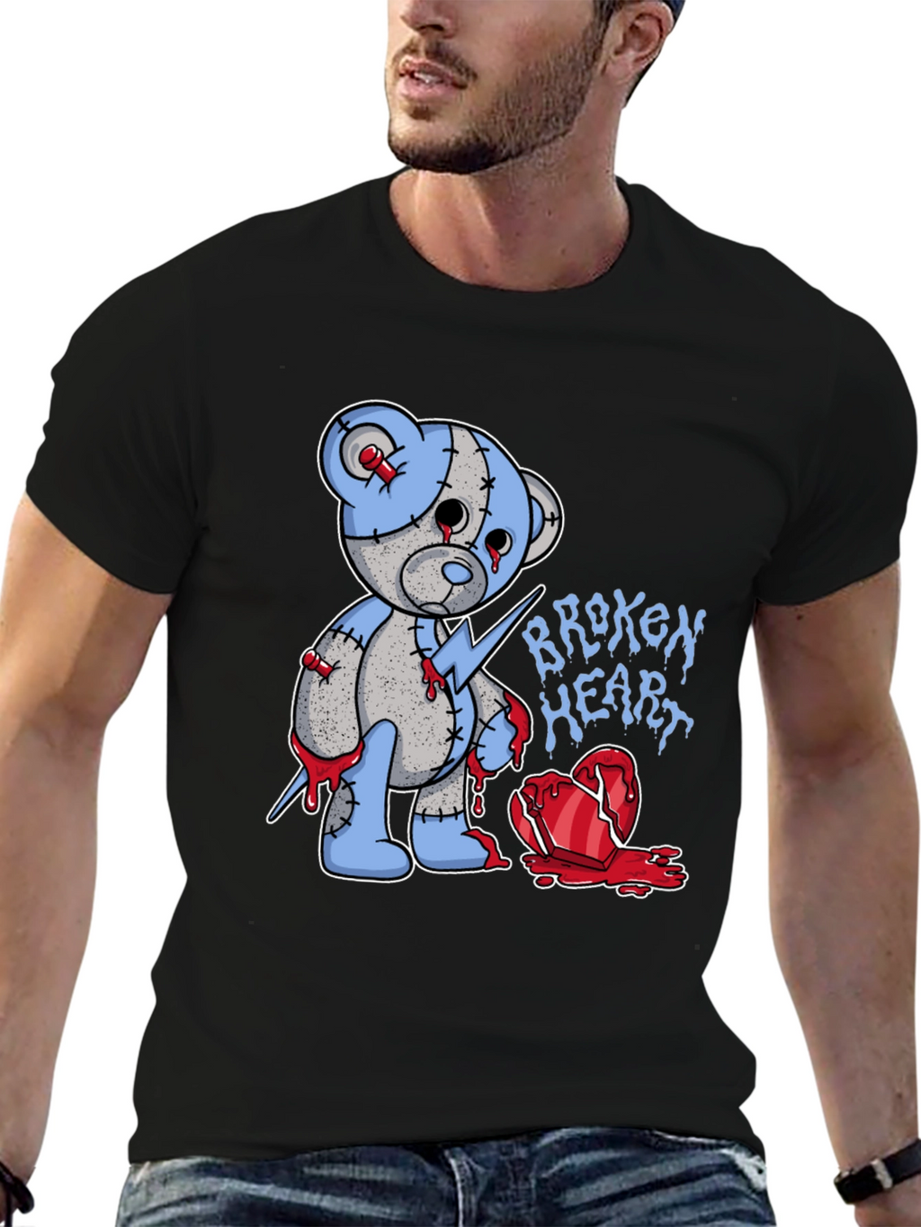 Broken Heart Teddy Bear Graphic Tee