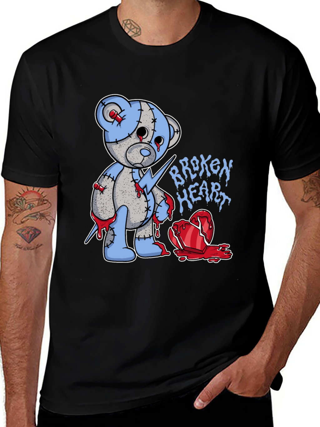 Broken Heart Teddy Bear Graphic Tee
